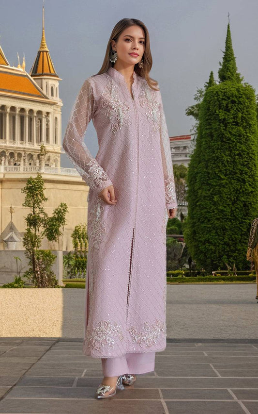 Threads and Motifs | Formal Dresses 25 | Net Embroidered Jacket With Trouser - Pakistani Designer Dress - by Threads and Motifs - Type : Ladies Clothes - 100% Original at Saira Sultan