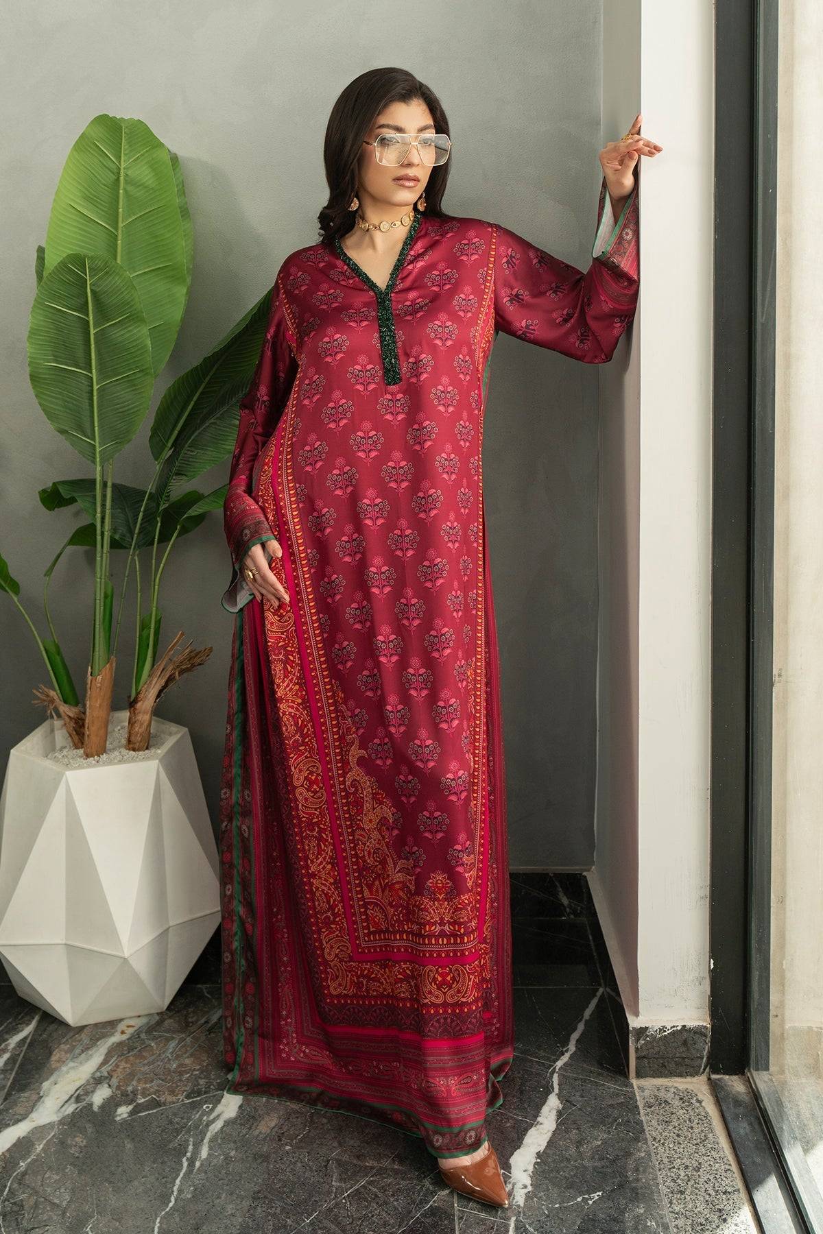 Erum Khan | Eid Edit 25 | Berry Babe - Pakistani Designer Dress - by Erum Khan | Type: Ladies Clothes - 100% Original at Saira Sultan