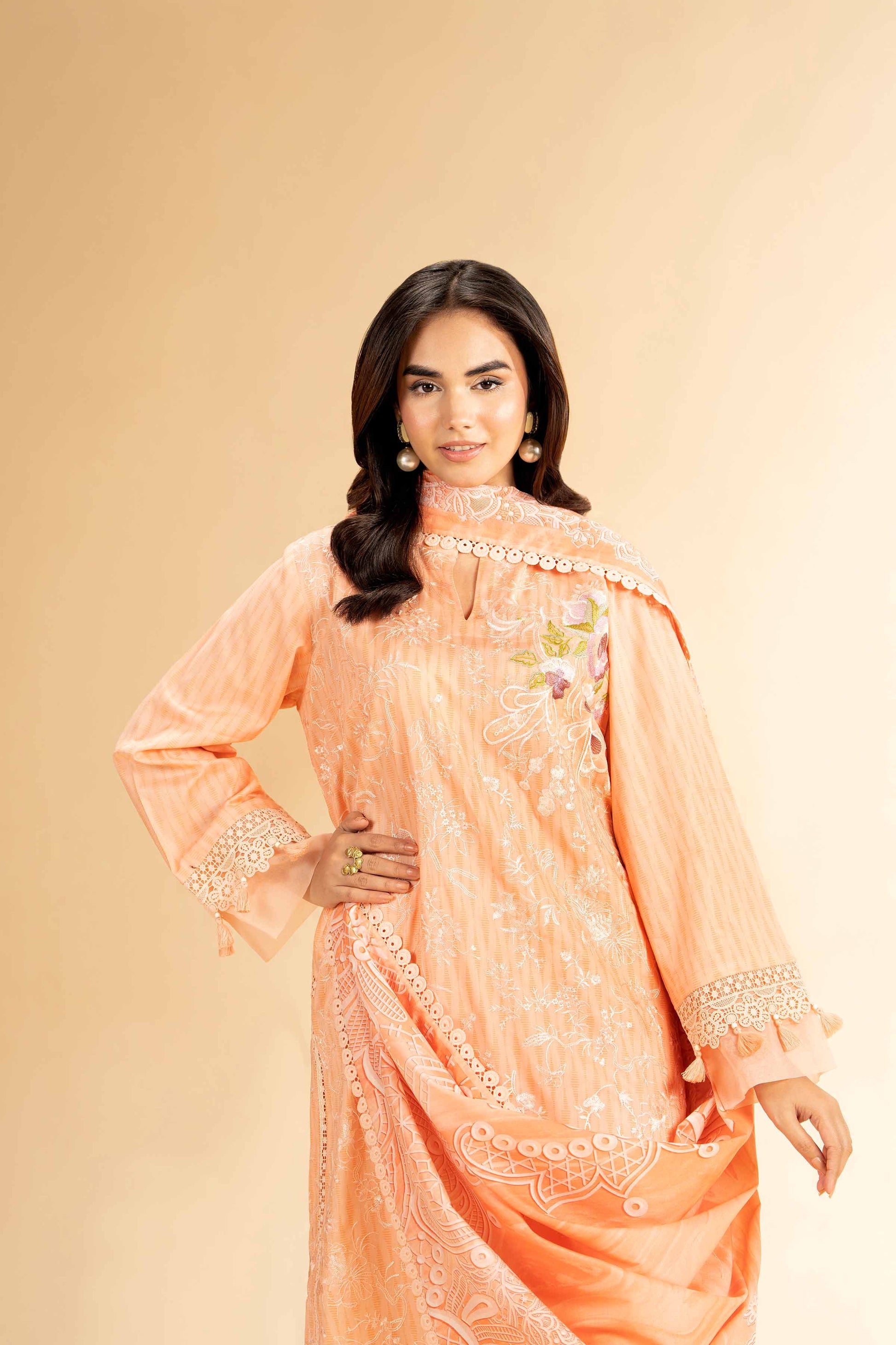Nishat | Cross Season Edit | 42401826-1 XL Peach Lawn