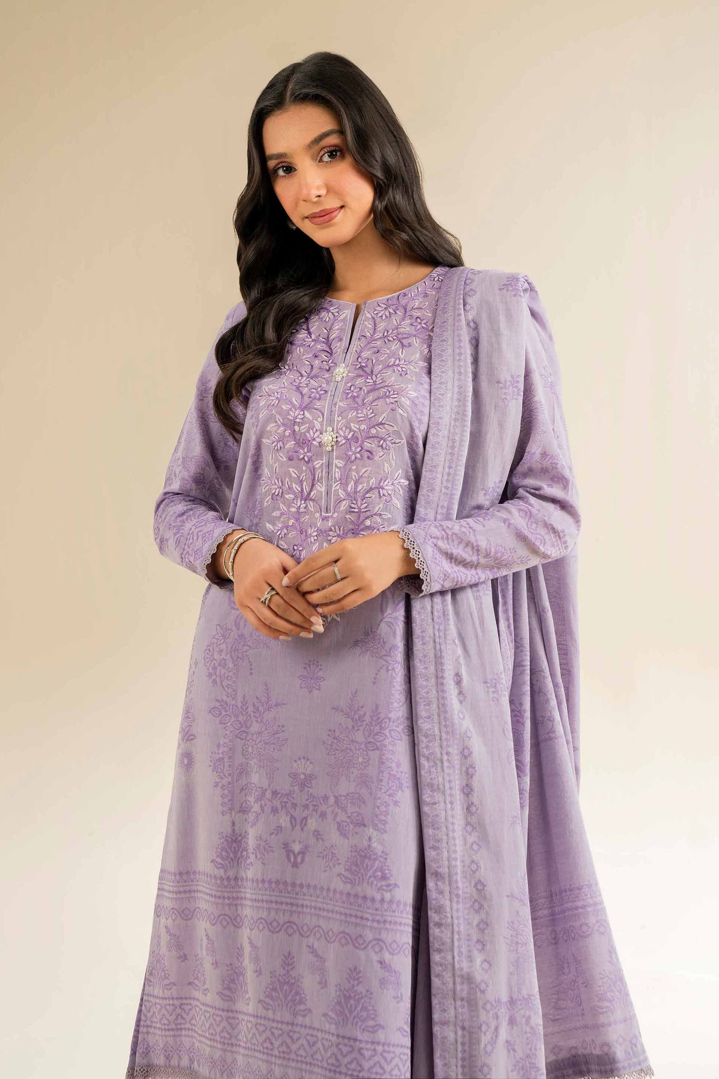 Nishat | Cross Season Edit | 42501045 XL Lavender Jacquard