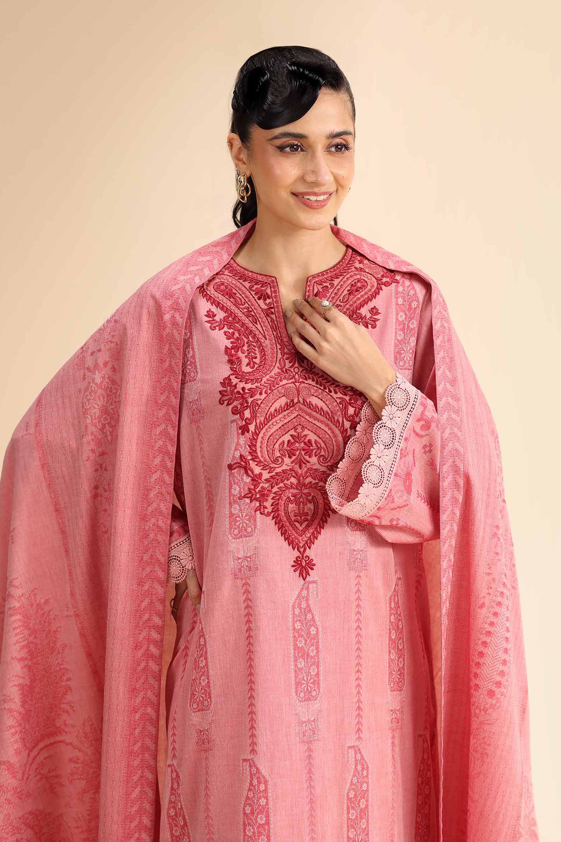 Nishat | Cross Season Edit | 42501050 M Pink Jacquard