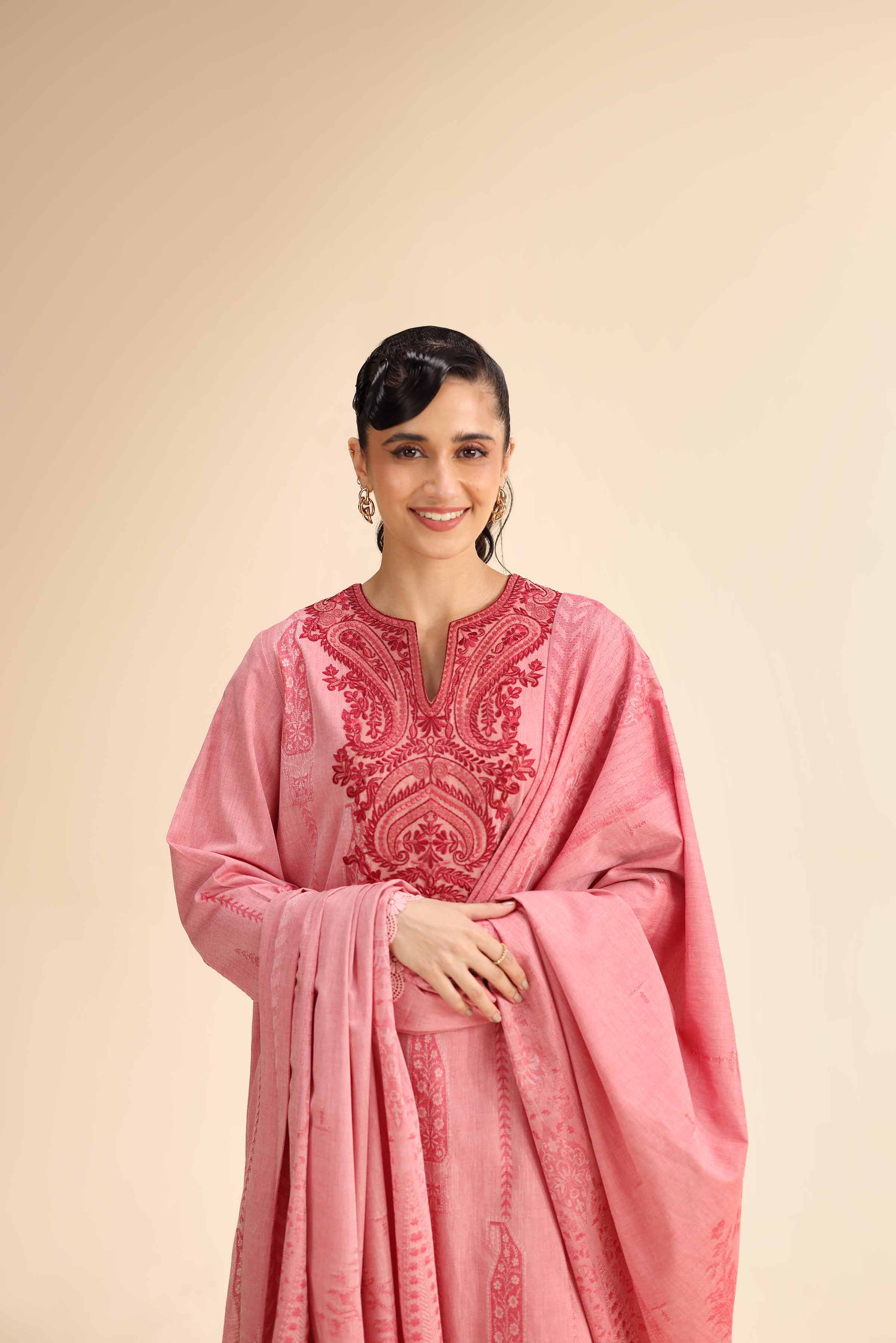 Nishat | Cross Season Edit | 42501050 L Pink Jacquard