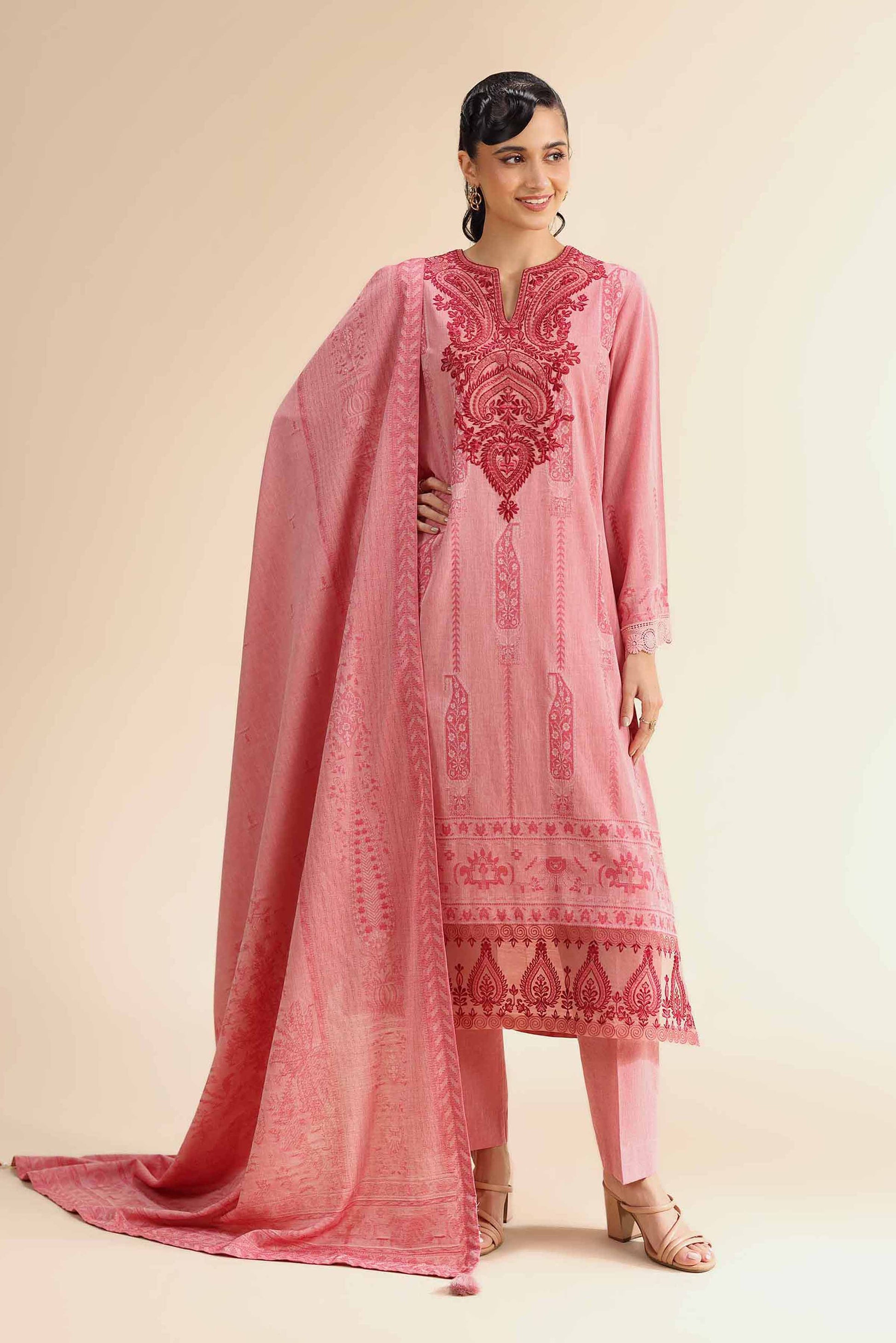 Nishat | Cross Season Edit | 42501050 XS Pink Jacquard