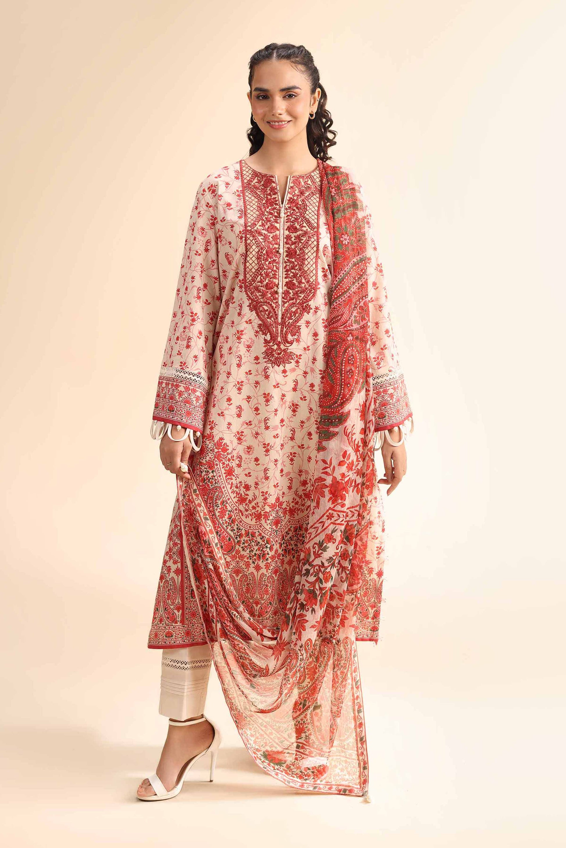 Nishat | Cross Season Edit | 42501053 XS Off White Cambric