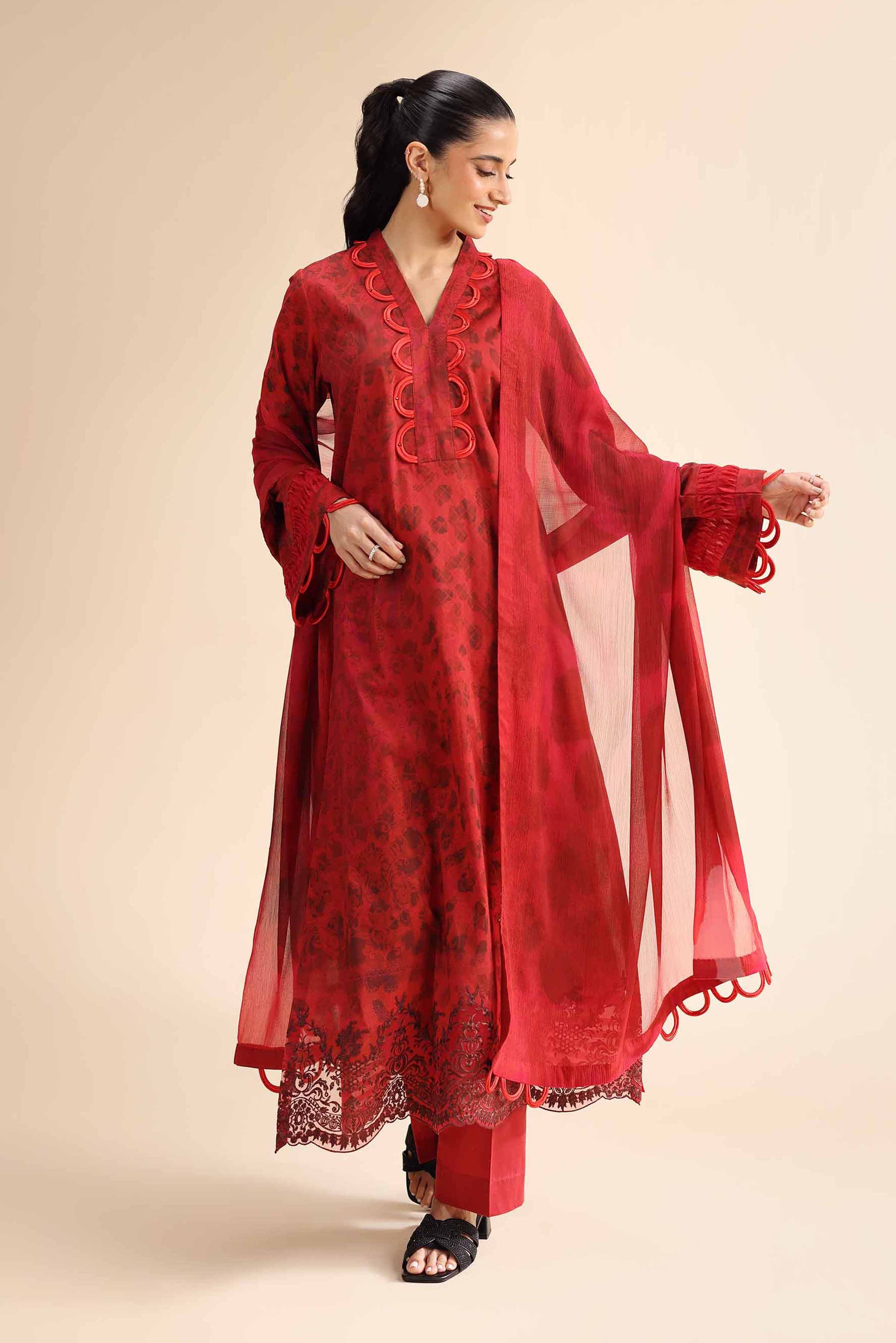 Nishat | Cross Season Edit | 42501055 XS Red Cambric