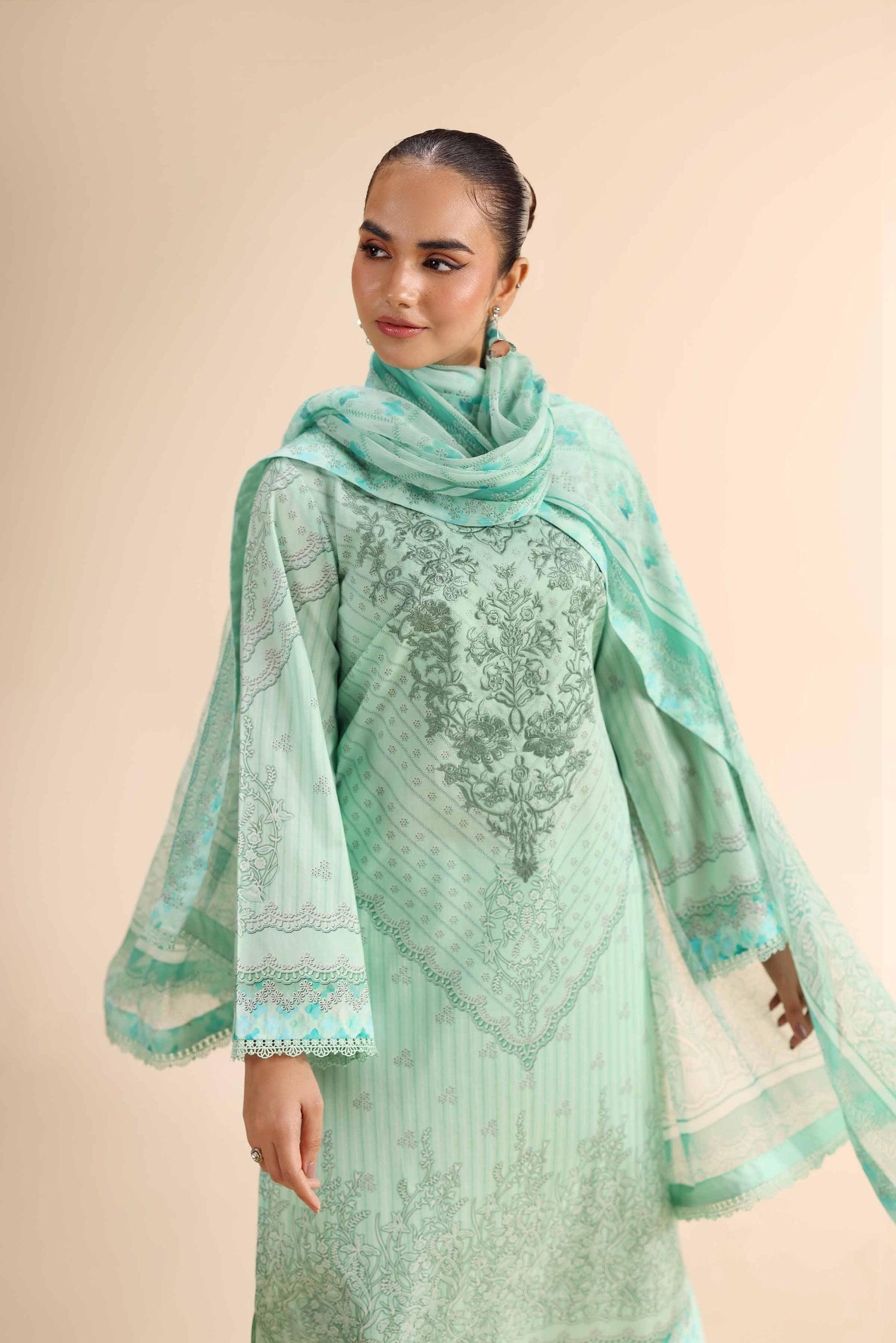 Nishat | Cross Season Edit | 42501058 L Mint Green Cambric
