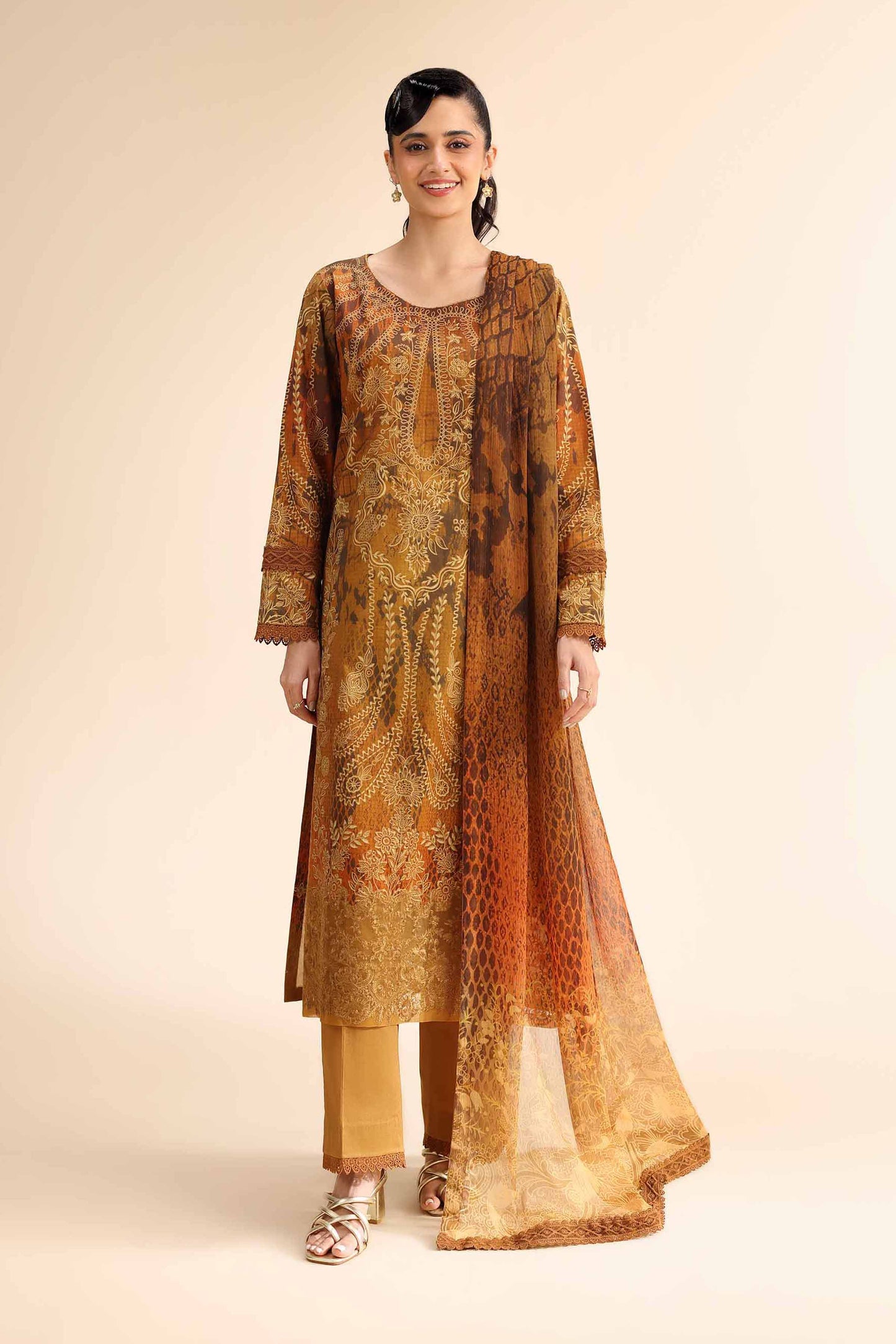 Nishat | Cross Season Edit | 42501060 XS Brown Cambric