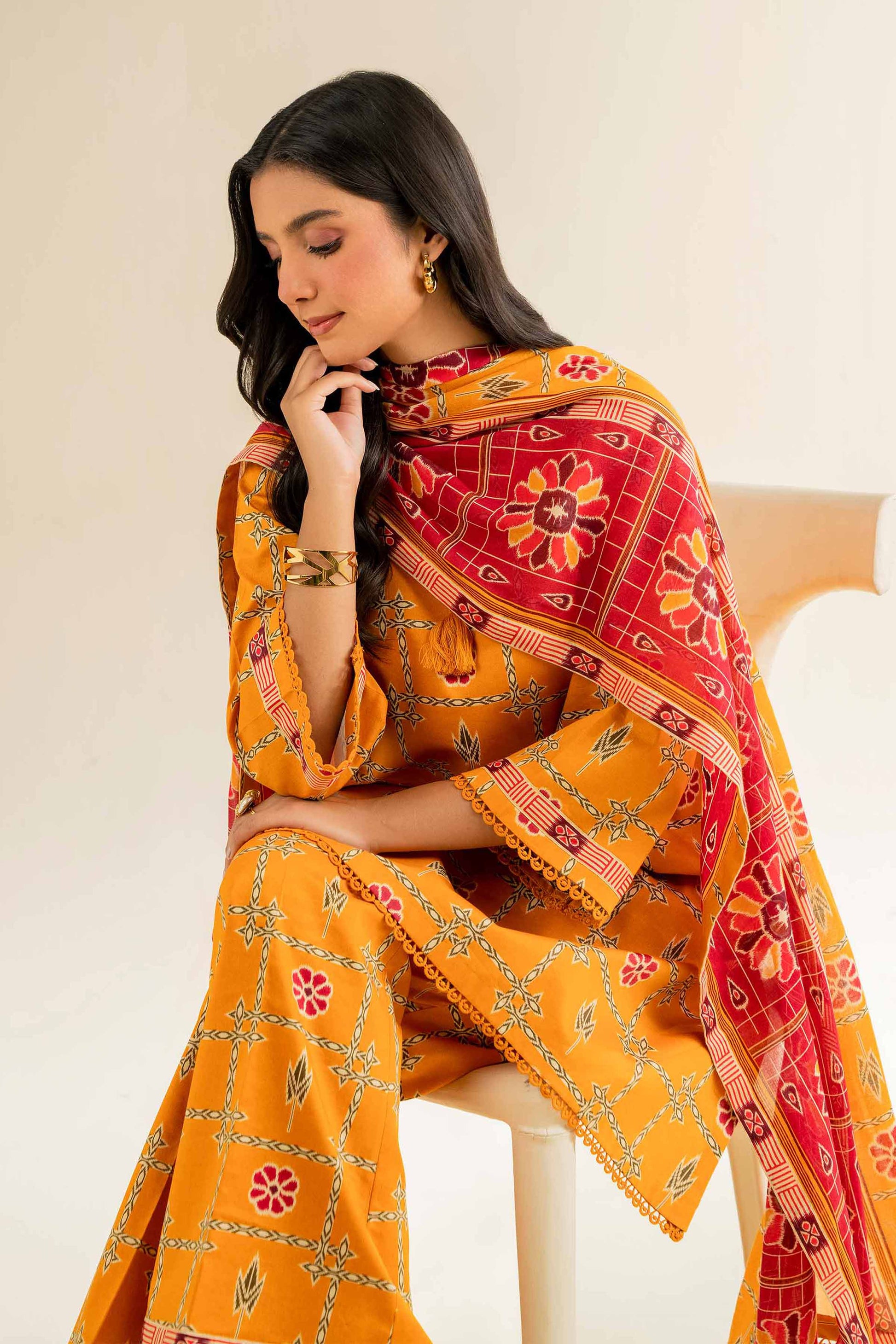 Nishat | Cross Season Edit | 42501064 L Mustard Yellow Cambric