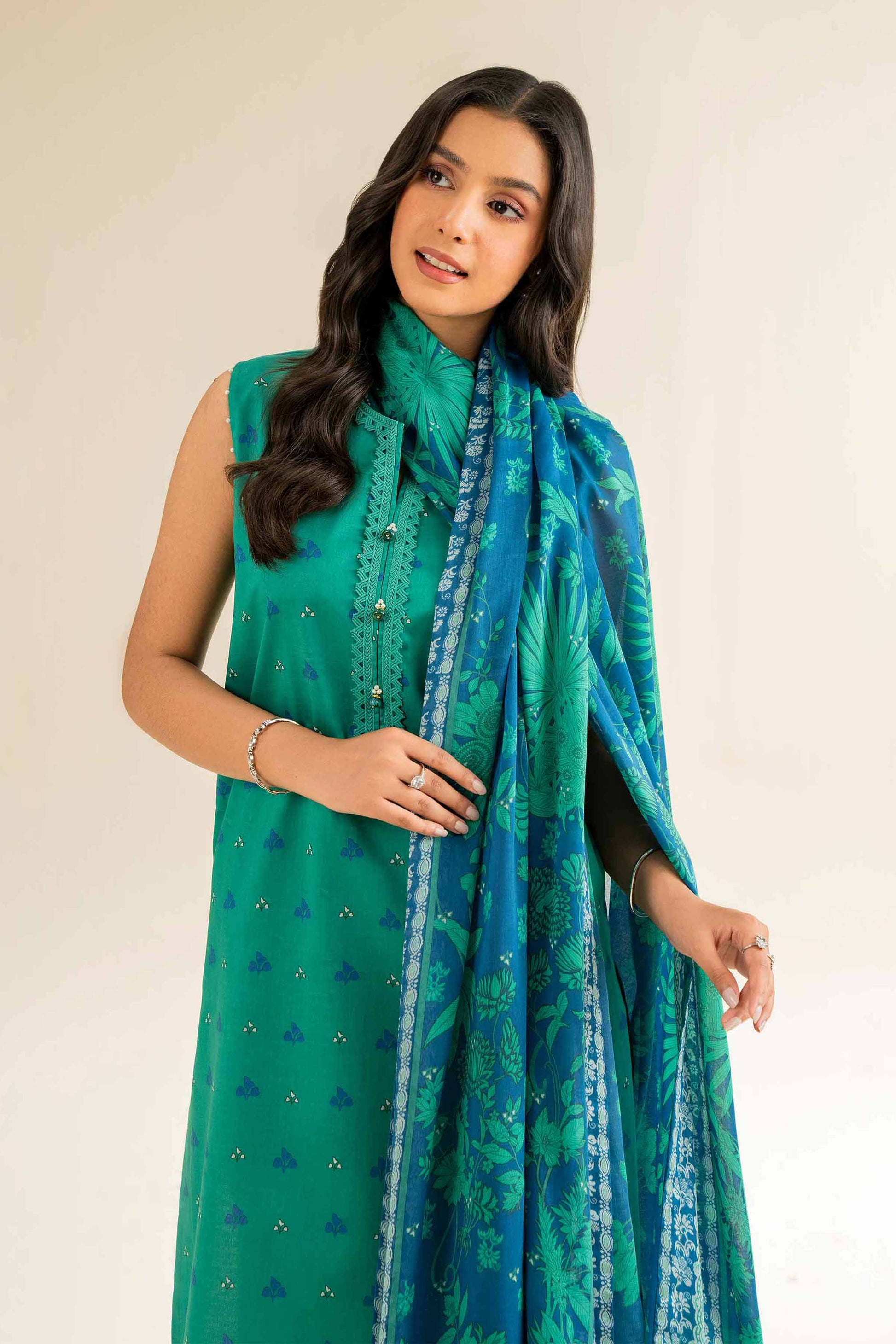 Nishat | Cross Season Edit | 42501065 L Teal Green Cambric