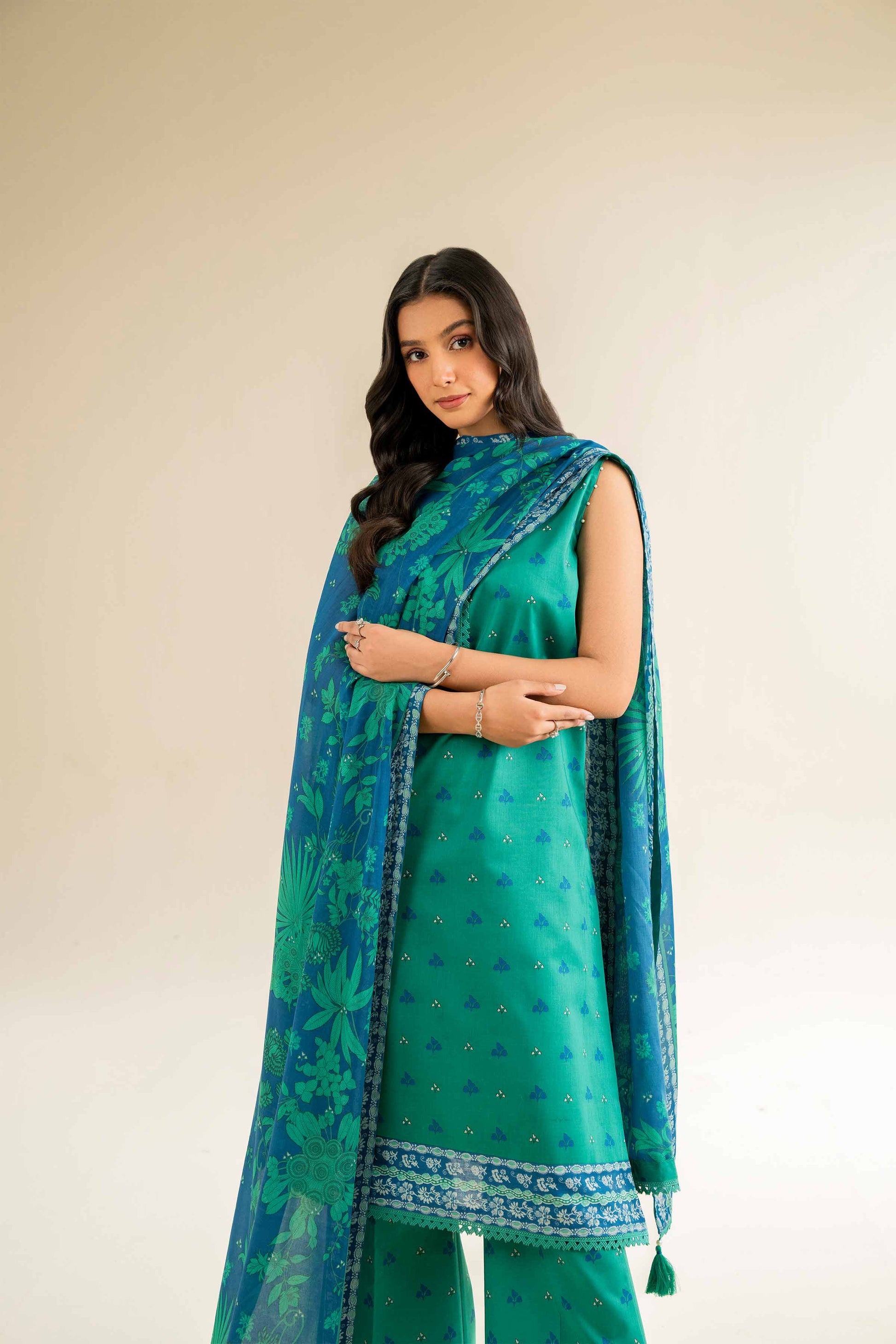 Nishat | Cross Season Edit | 42501065 XL Teal Green Cambric