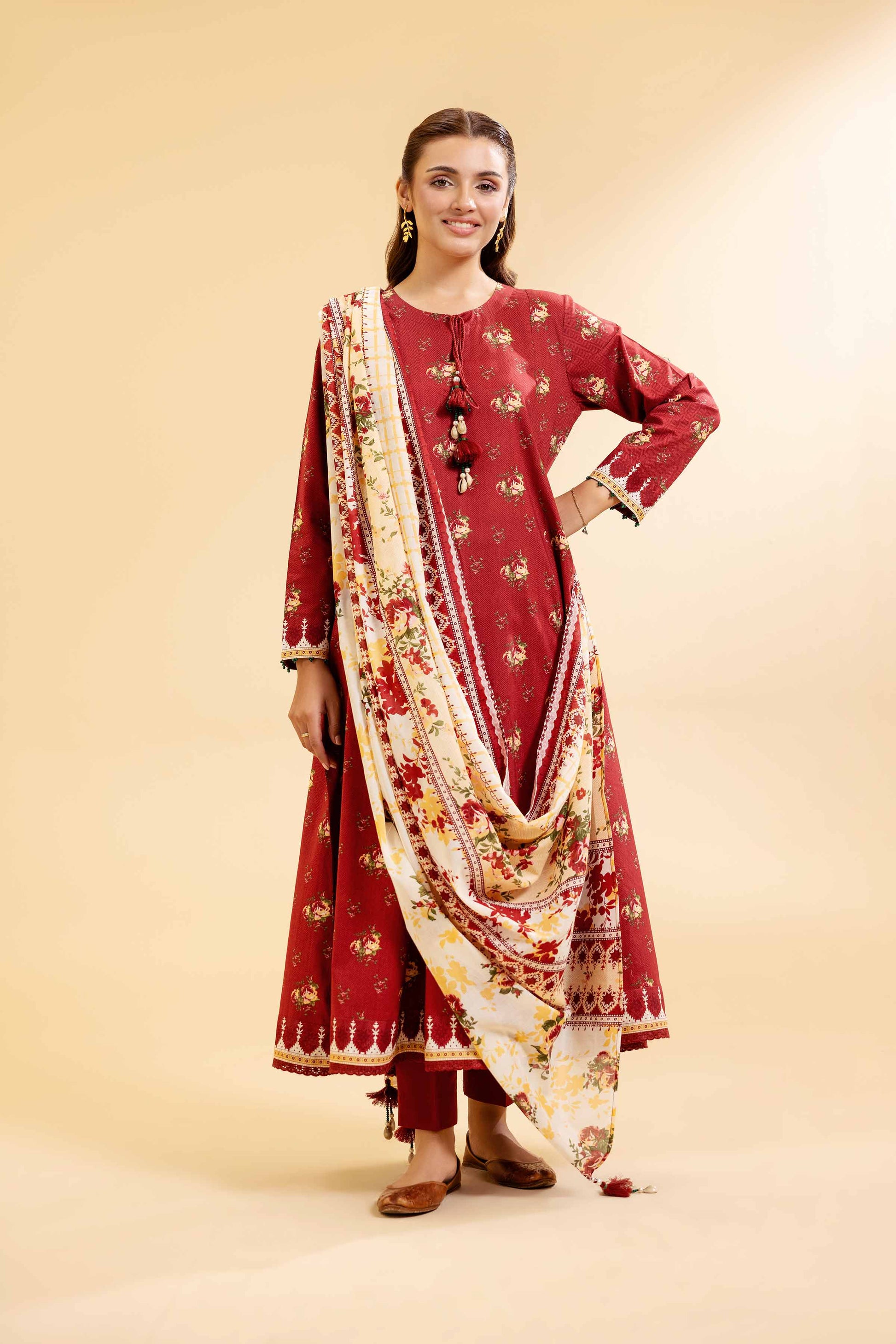 Nishat | Cross Season Edit | 42501073 XL Red Cambric