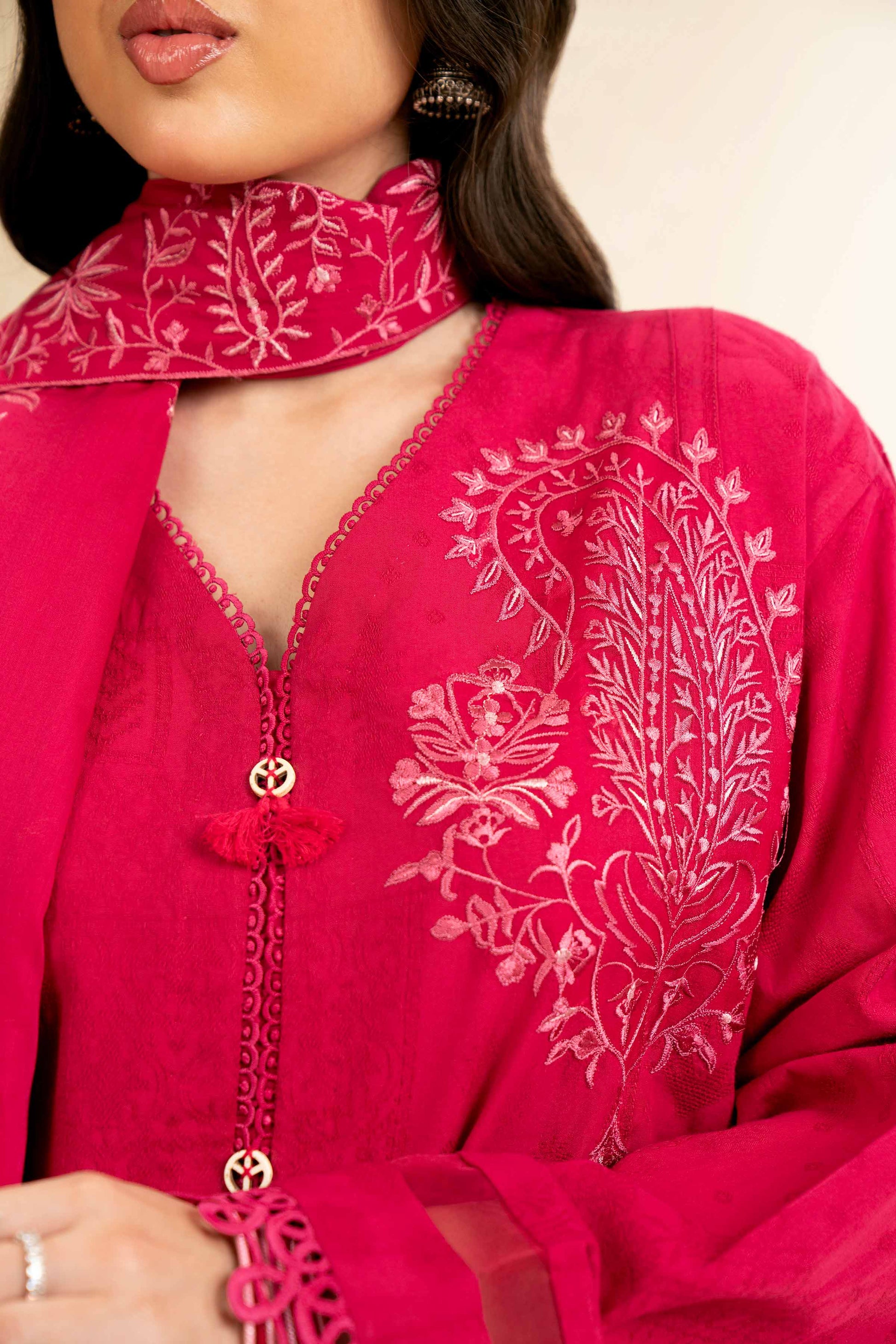 Nishat | Cross Season Edit | 42501104 M Hot Pink Cotton