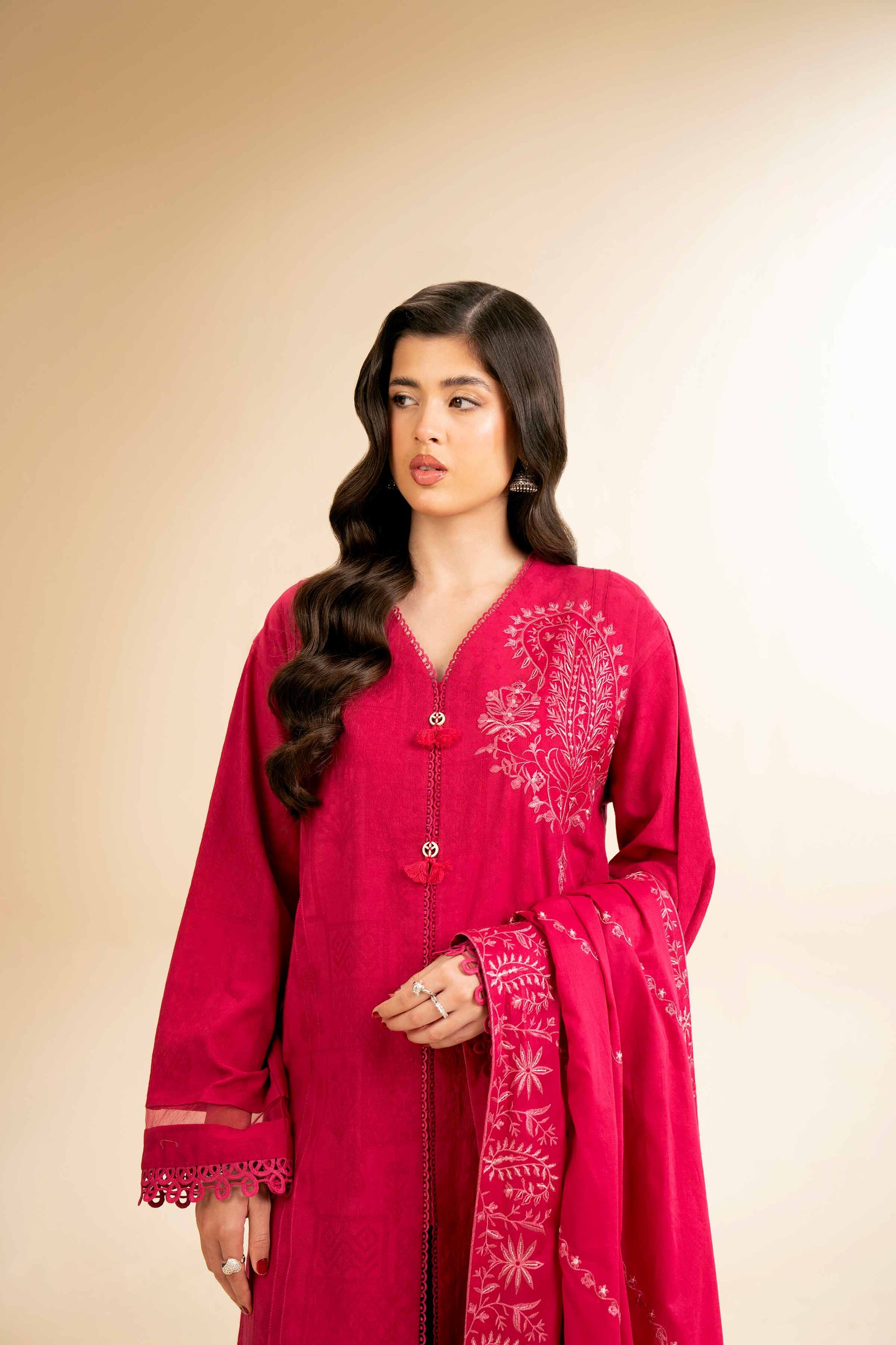 Nishat | Cross Season Edit | 42501104 XL Hot Pink Cotton