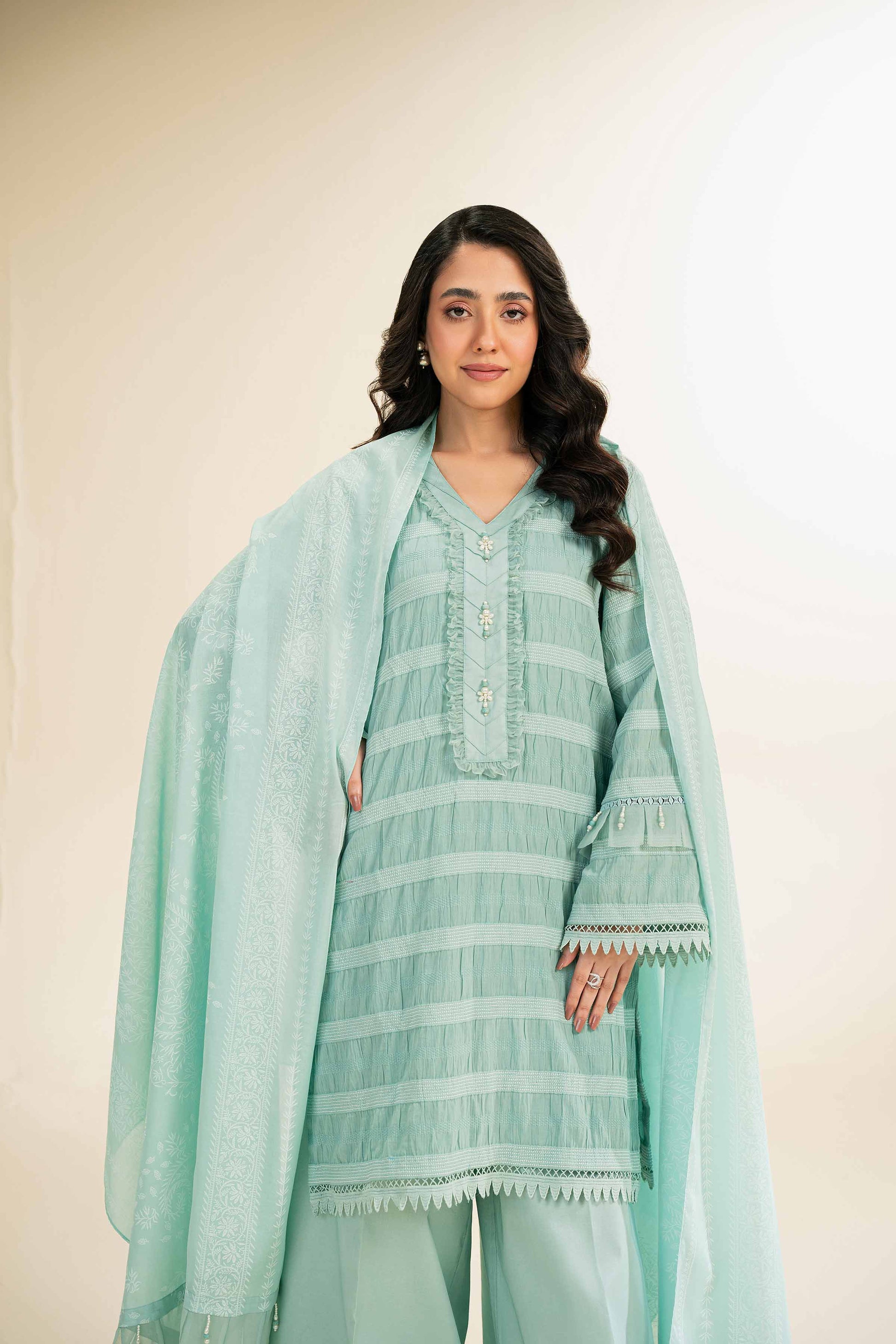 Nishat | Cross Season Edit | 42501108 L Ice Blue Jacquard