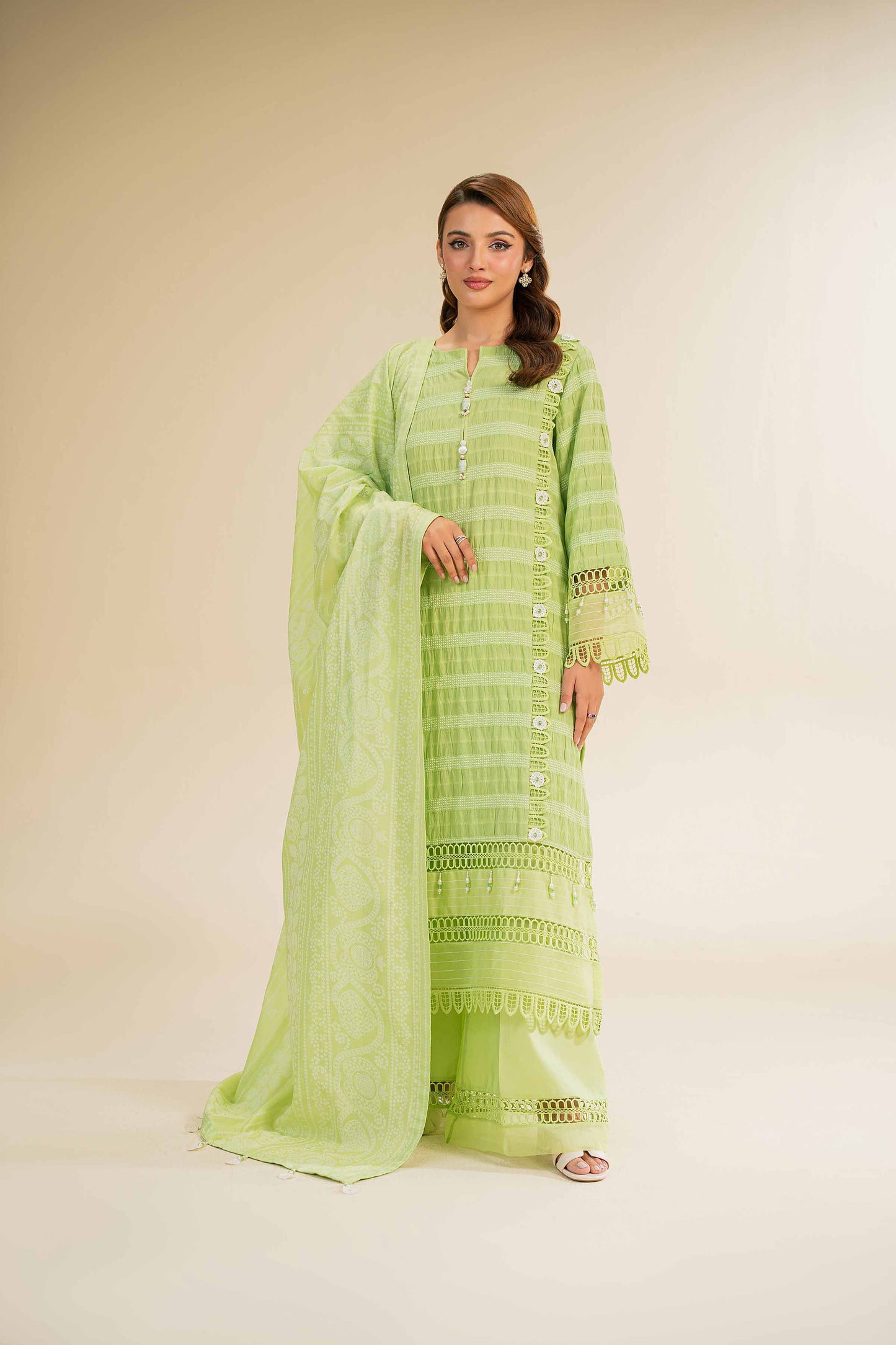 Nishat | Cross Season Edit | 42501109 XL Parrot Green Jacquard