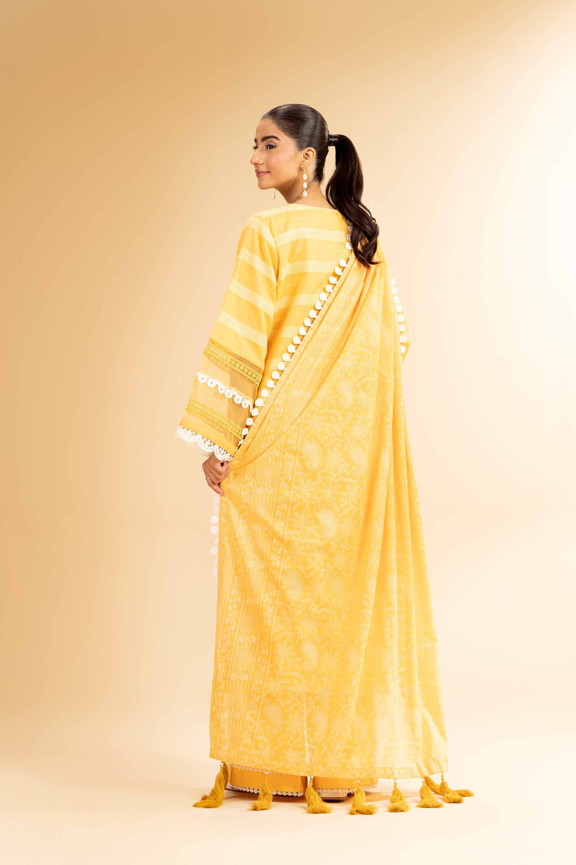 Nishat | Cross Season Edit | 42501110 S Yellow Jacquard