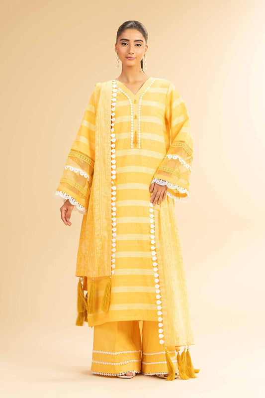 Nishat | Cross Season Edit | 42501110 XS Yellow Jacquard