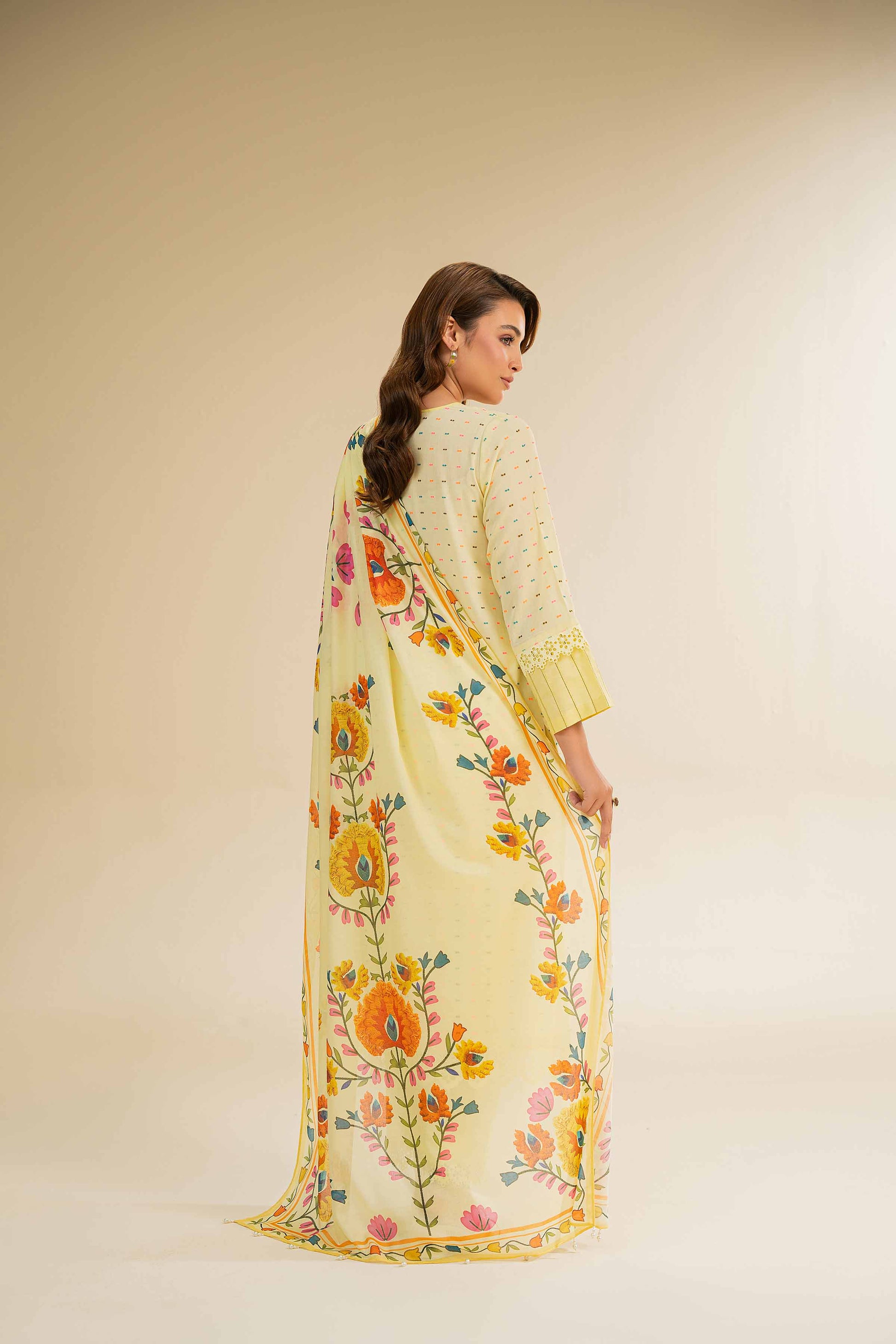 Nishat | Cross Season Edit | 42501111 S Lime Yellow Jacquard