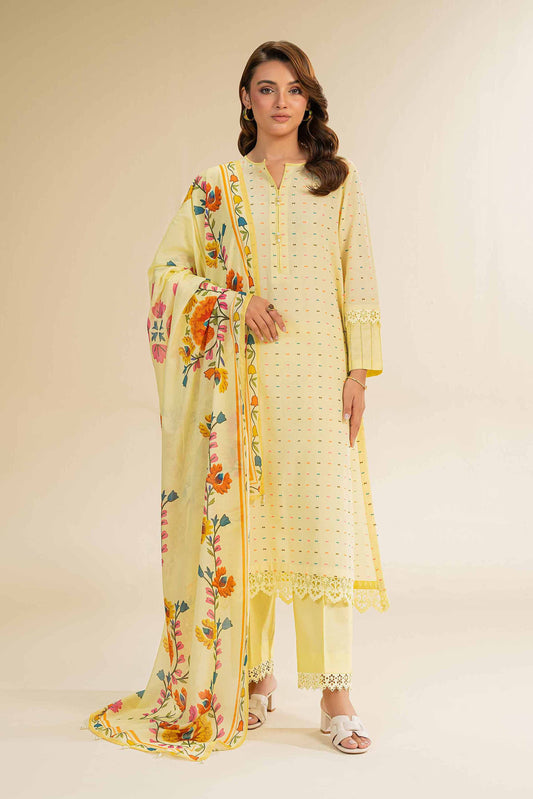 Nishat | Cross Season Edit | 42501111 XS Lime Yellow Jacquard