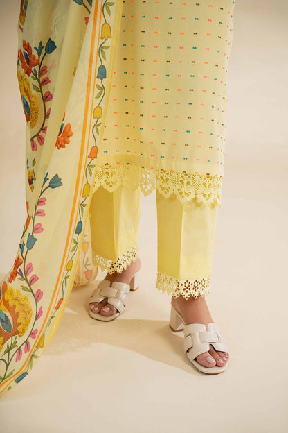 Nishat | Cross Season Edit | 42501111 L Lime Yellow Jacquard