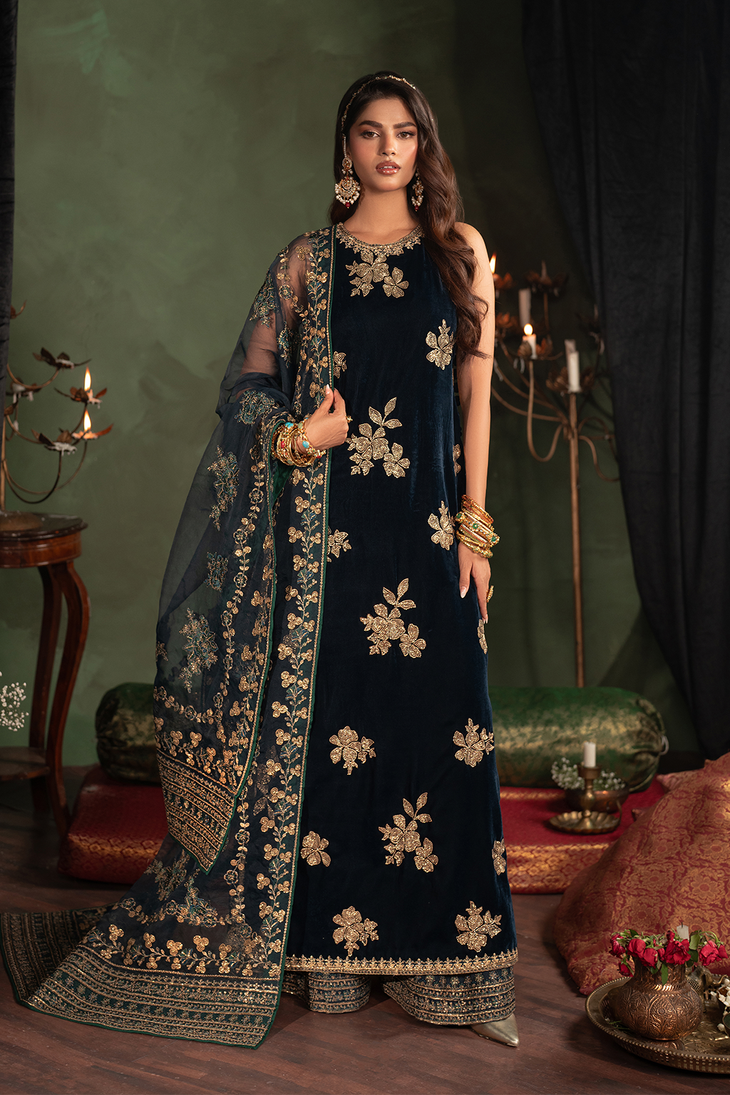 Iznik | Velvet 25 | IV-51 Embroidered Velvet by Iznik - Designer Dress - Type : Ladies Clothes - Available at Saira Sultan - 100% Original 