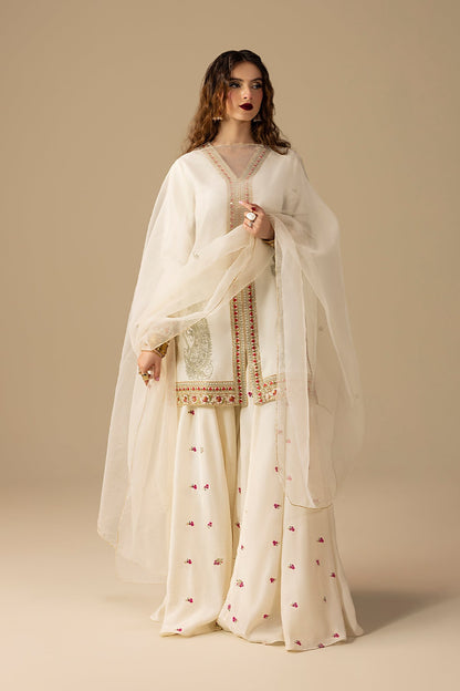 Erum Khan | Lillia Summer Edit | Dream Dust L Off White Raw Silk
