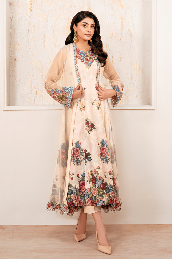 Baroque | Luxury Pret 25 | EMBROIDERED CHIFFON PR-1053 - Pakistani Designer Dress - by Baroque - Type : Ladies Clothes - 100% Original at Saira Sultan