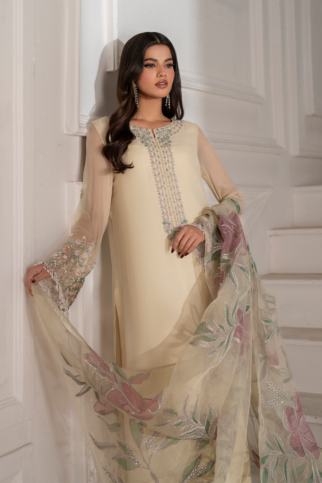 Iznik I Festive Formal I UE-413 Embroidered Chiffon - Pakistani Designer Dress - by Iznik - Type : Ladies Clothes - 100% Original at Saira Sultan