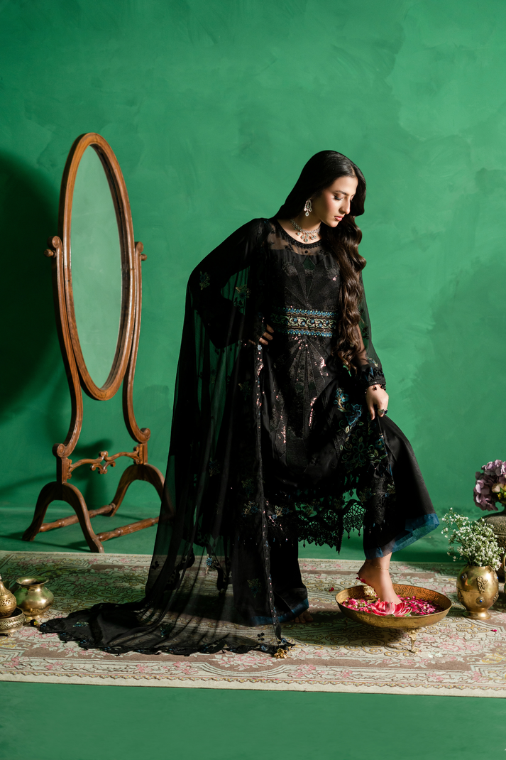 Zebtan | Farmaish Formals | FC-04 XL Black Chiffon