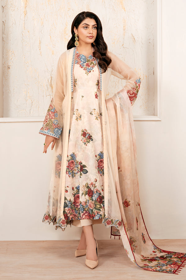 Baroque | Luxury Pret 25 | EMBROIDERED CHIFFON PR-1053 - Pakistani Designer Dress - by Baroque - Type : Ladies Clothes - 100% Original at Saira Sultan