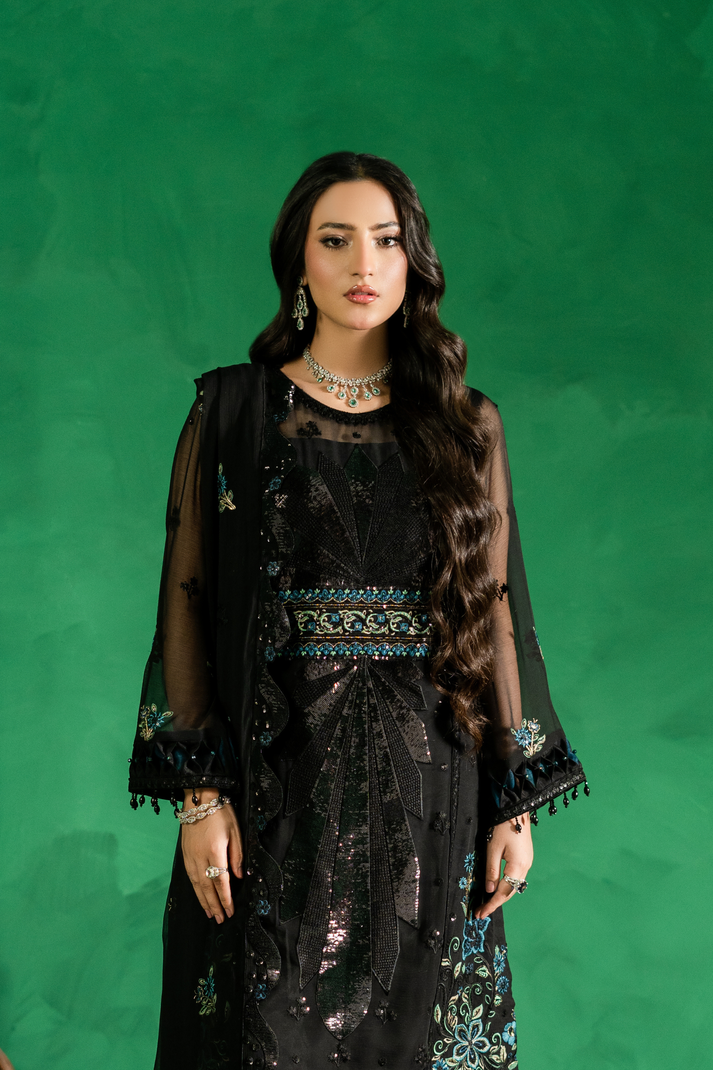 Zebtan | Farmaish Formals | FC-04 L Black Chiffon