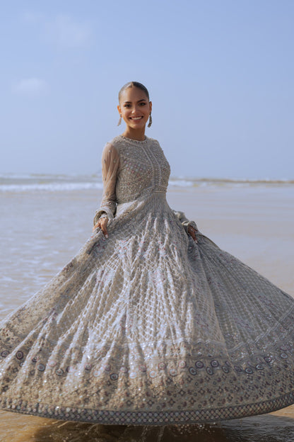Naqshi | Sahil Kinaray | VALERIA XL Silver Net