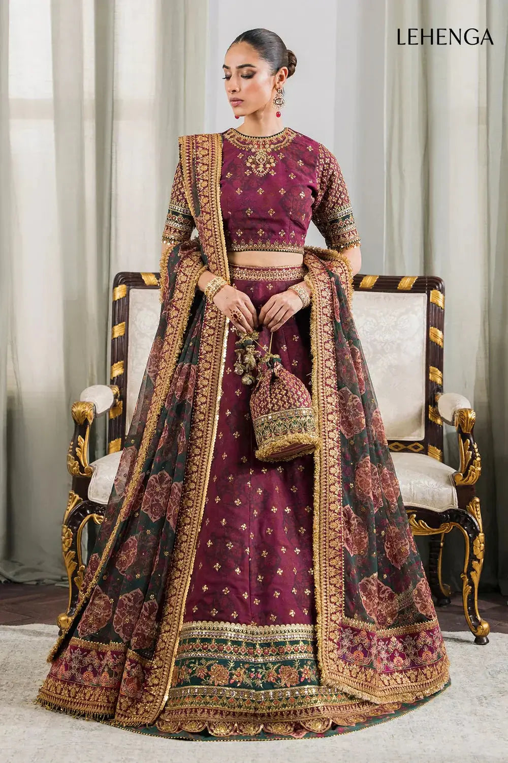 Baroque | Chantelle Embroidered Collection | CH12-03 - Pakistani Designer Dress - by Baroque | Type: Bridal - 100% Original at Saira Sultan