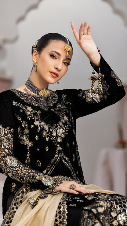 Zebtan | Andaz e Makhmal | ZAM-10 M Black Velvet