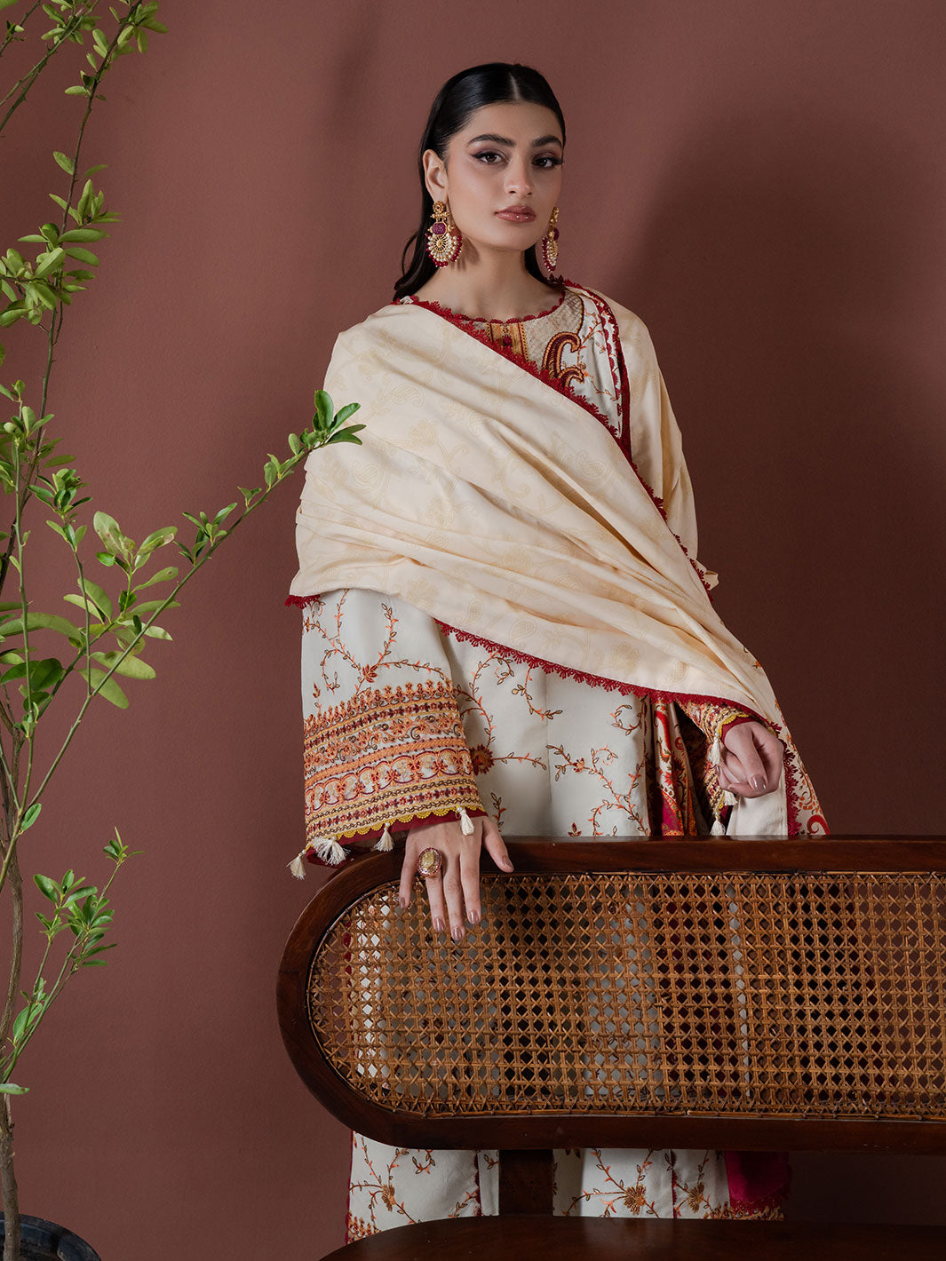 Faiza Faisal | Winter Edit 2024 | ADA XL Off White Karandi