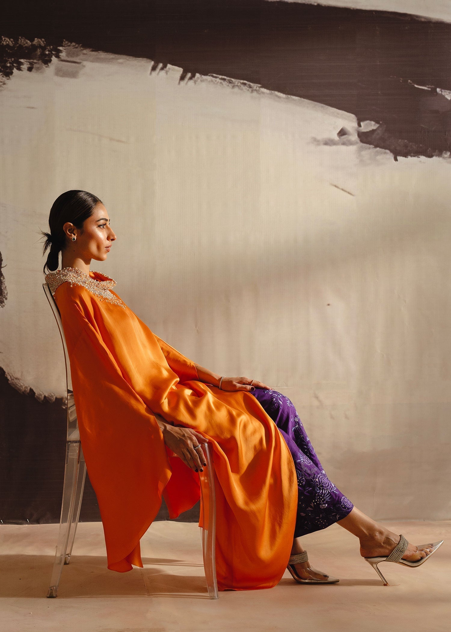 Mahgul | Eye of Cemal | Mandarin Glow L Orange Grip Silk
