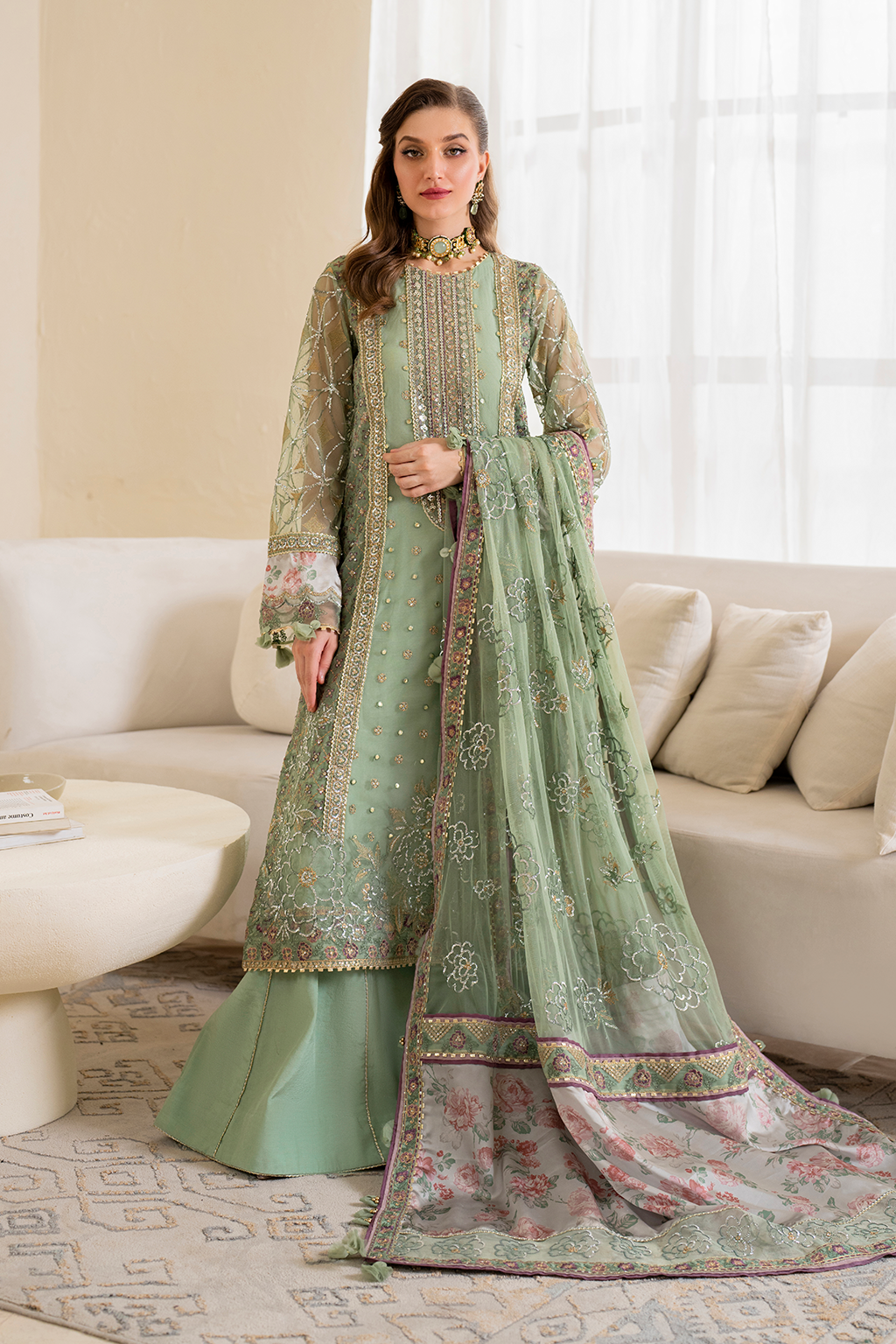Iznik | Chinnon Chiffon | CC-41 Embroidered Net - Pakistani Designer Dress - by Iznik | Type: Formal - 100% Original at Saira Sultan
