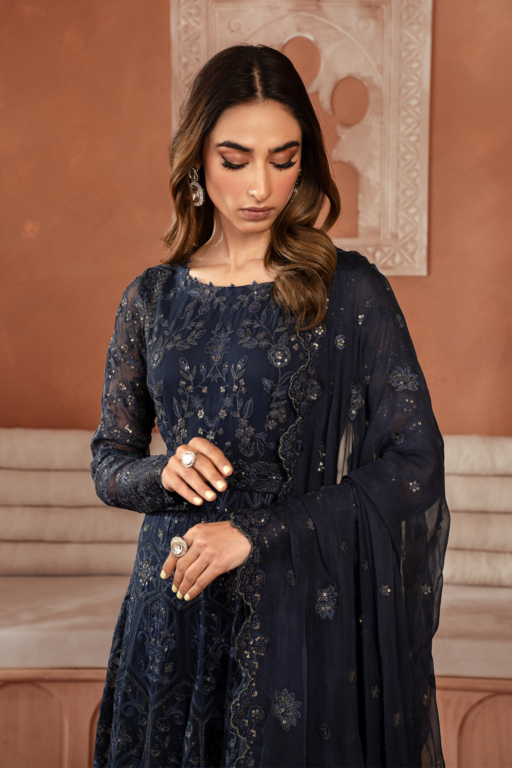 Iznik | Chiffon Kari | ICK-07 Embroidered Chiffon - Pakistani Designer Dress - by Iznik | Type: Bridal - 100% Original at Saira Sultan