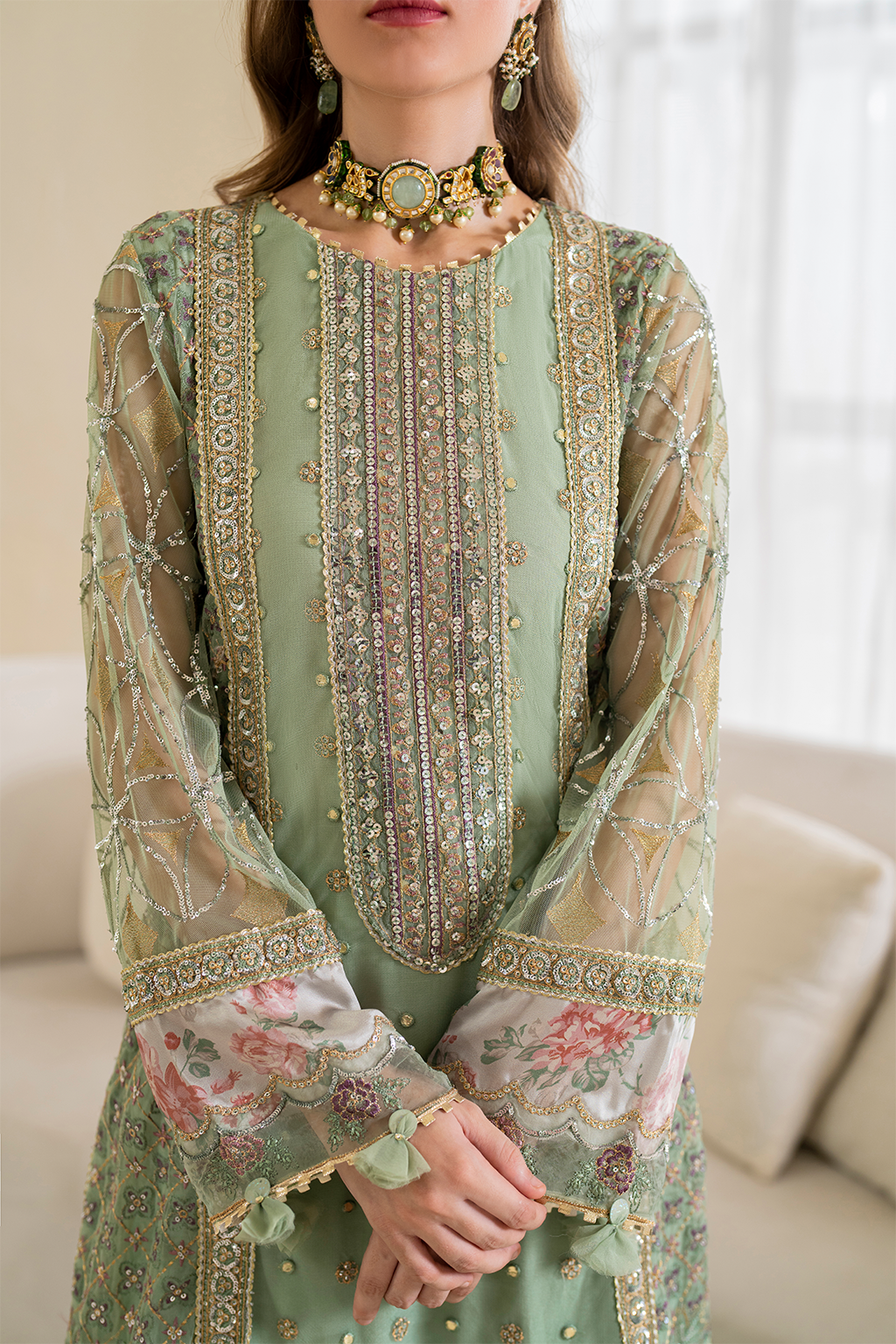 Iznik | Chinnon Chiffon | CC-41 Embroidered Net - Pakistani Designer Dress - by Iznik | Type: Formal - 100% Original at Saira Sultan