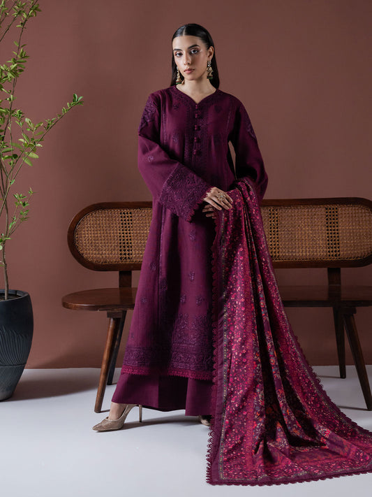 Faiza Faisal | Winter Edit 2024 | EMBER XS Plum Slub Khaddar