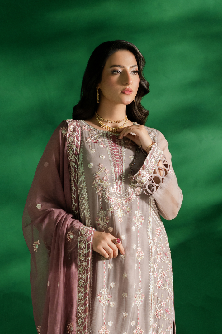 Zebtan | Farmaish Formals | FC-07 XL Cloud Gray Chiffon