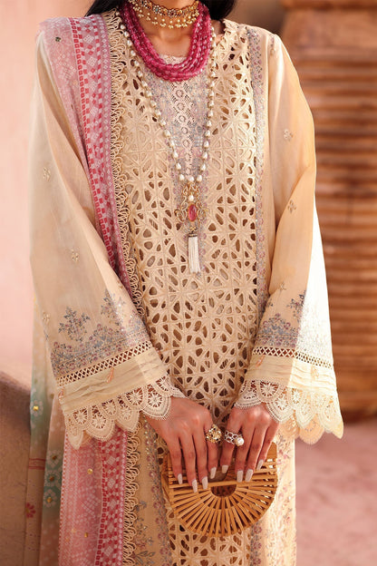 Nureh | Bazaar Lawn | NE-159 Custom Size Beige Lawn