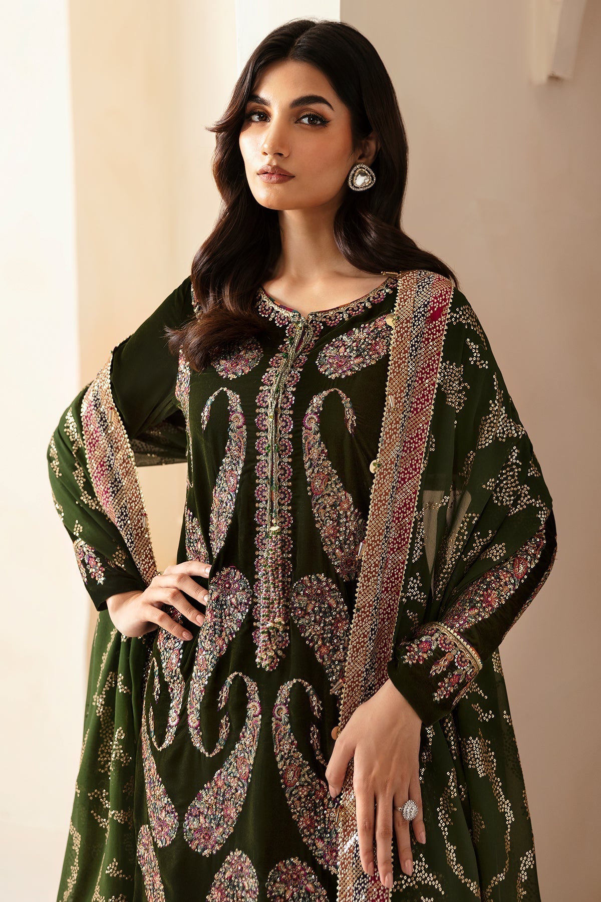 Jazmin | Velvet Edit 24 | Velvet Formal VF-2023 - Pakistani Designer Dress - by Jazmin | Type: Formal - 100% Original at Saira Sultan