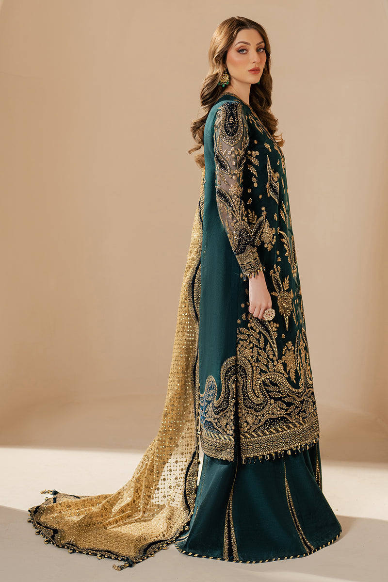 Jazmin | Wedding Formals | WF'25-06 Custom Size Deep Teal Green Chiffon