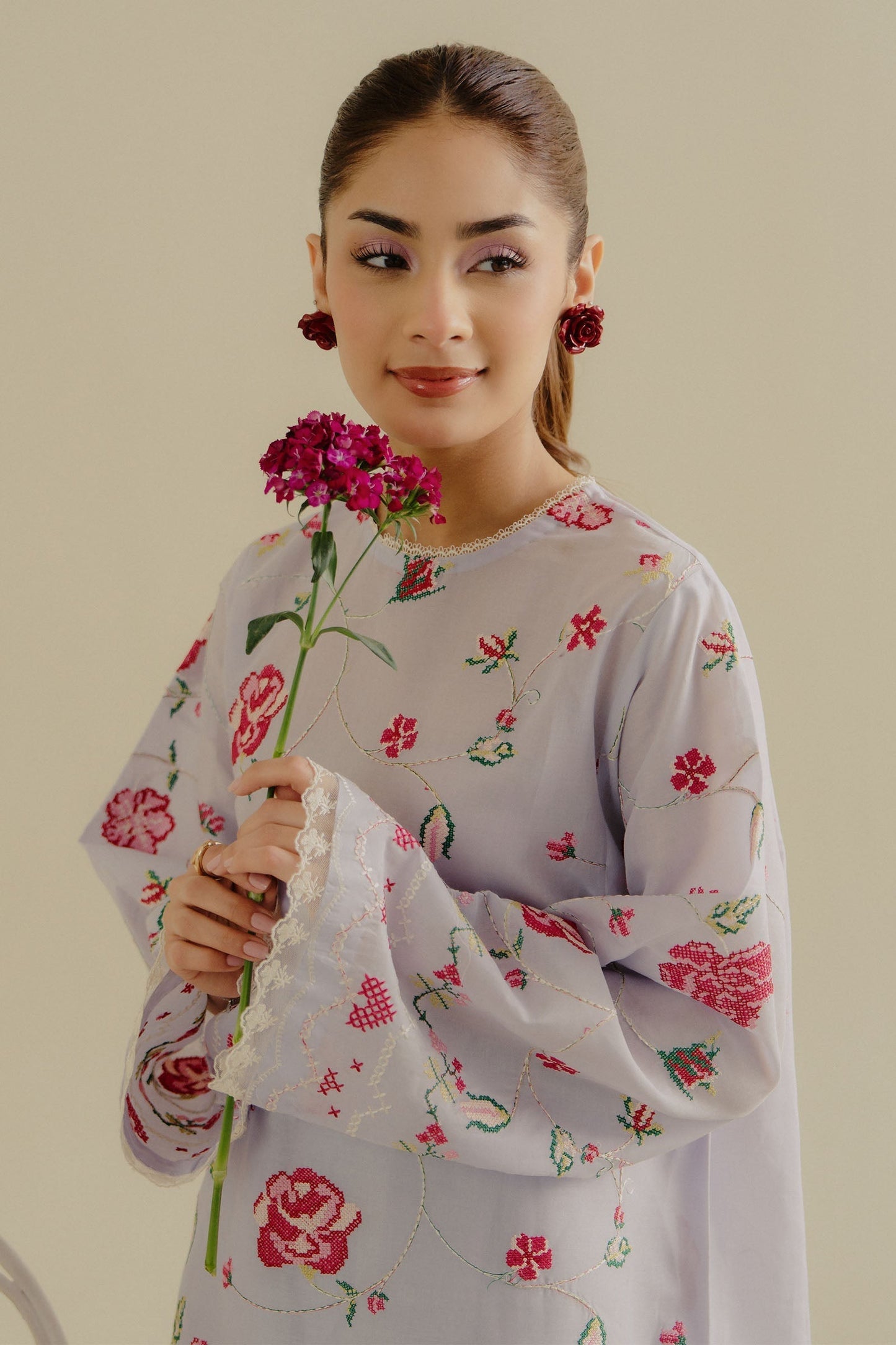 Zara Shahjahan | Coco Lawn 25 | Zufra-6B M Light Lavender Lawn