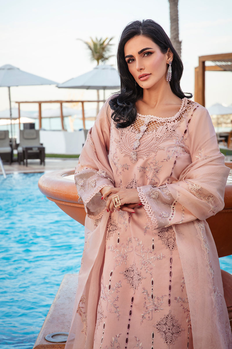 Rangrasiya | Premium Summer Lawn 25 | Amani L Nude Pink Lawn