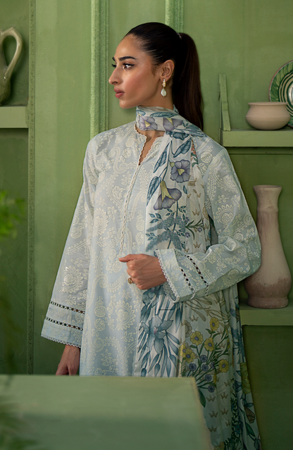 Seran | Artisan Lawn 25 | GLACE L Ice Blue Lawn