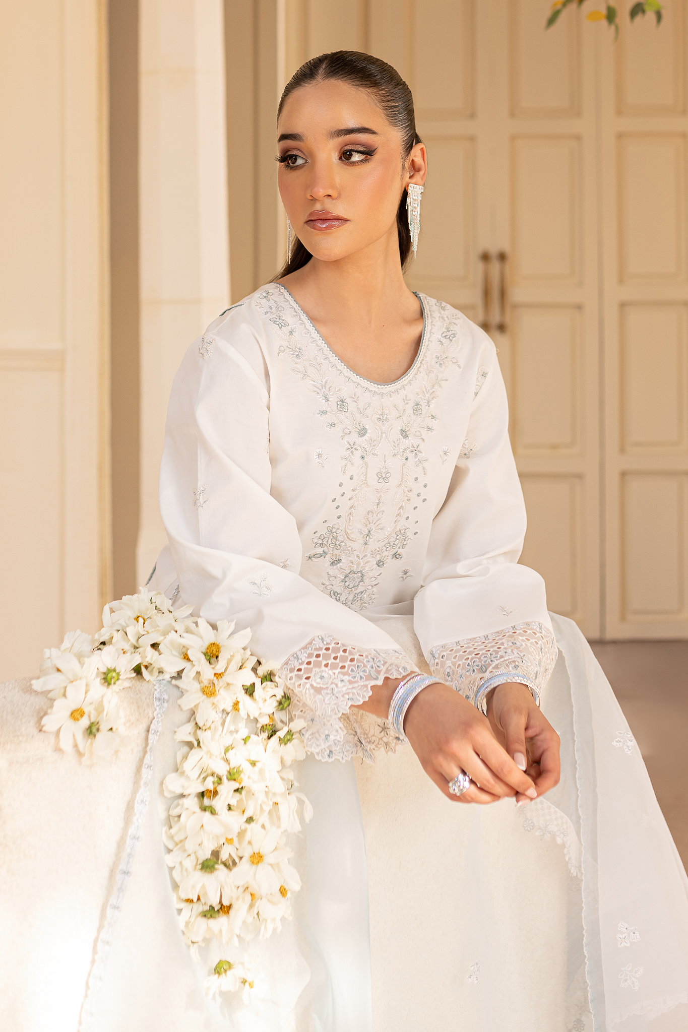 Seran | Nayab Eid Lawn | AIRA Custom Size White Lawn