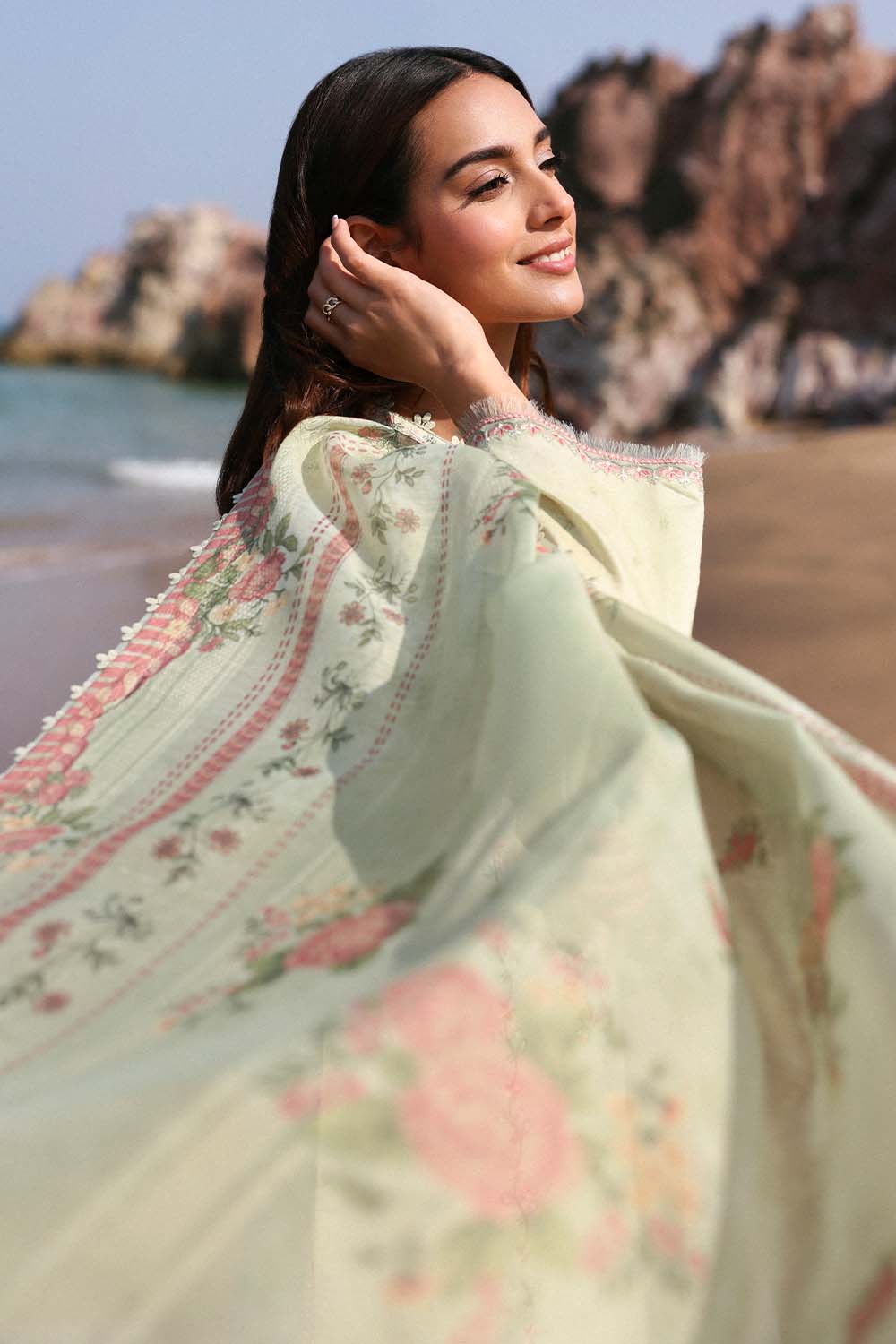 Seran | Afsanah Lawn 25 | FARIHA L Pastel Mint Lawn