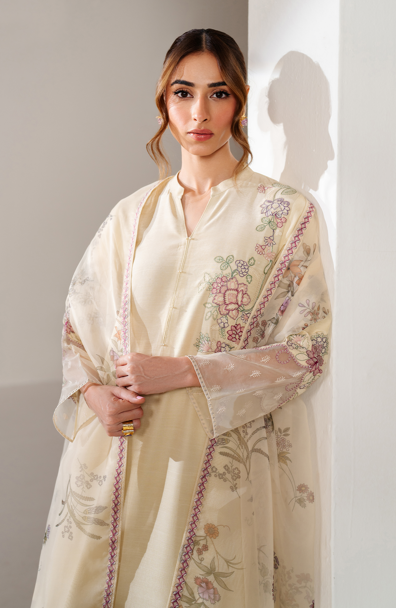 Seran | Eid Luxe Pret 25 | LENCI L Ivory Raw Silk